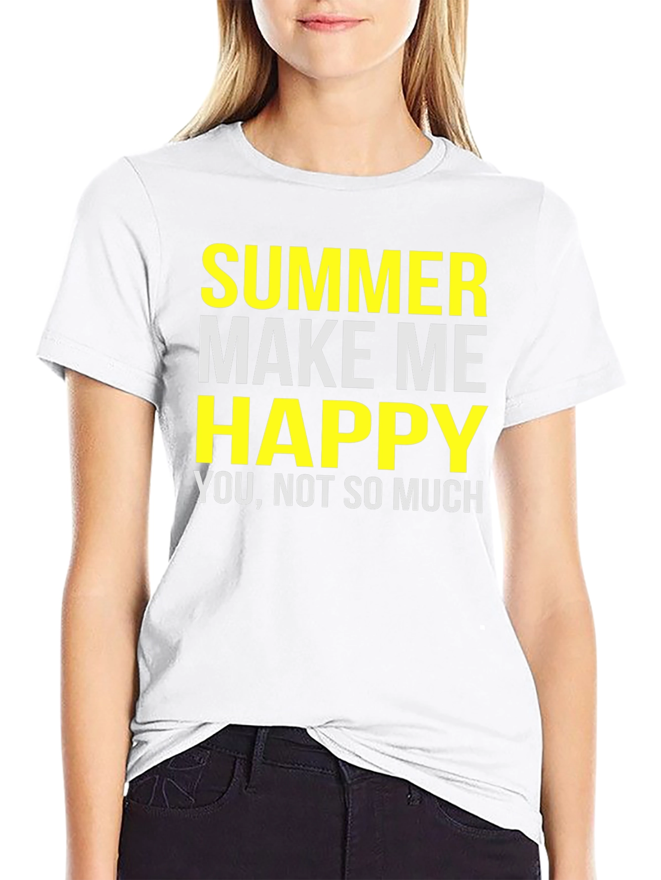 Black Funny Summer T-Shirt - Make Me Happy Graphic Tee view 9