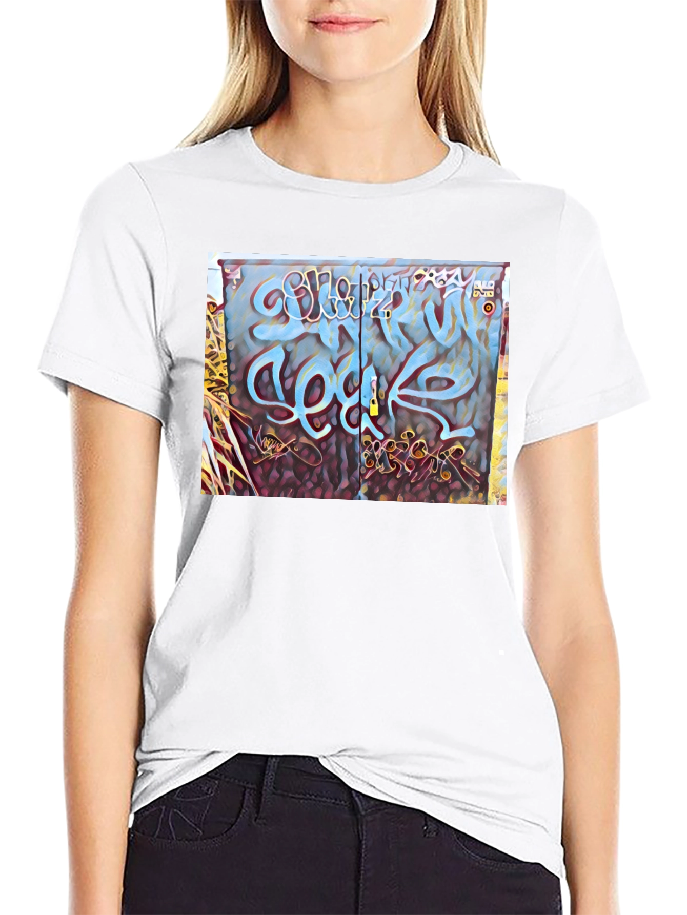 Black Graffiti Art Graphic Tee - Urban Style view 9