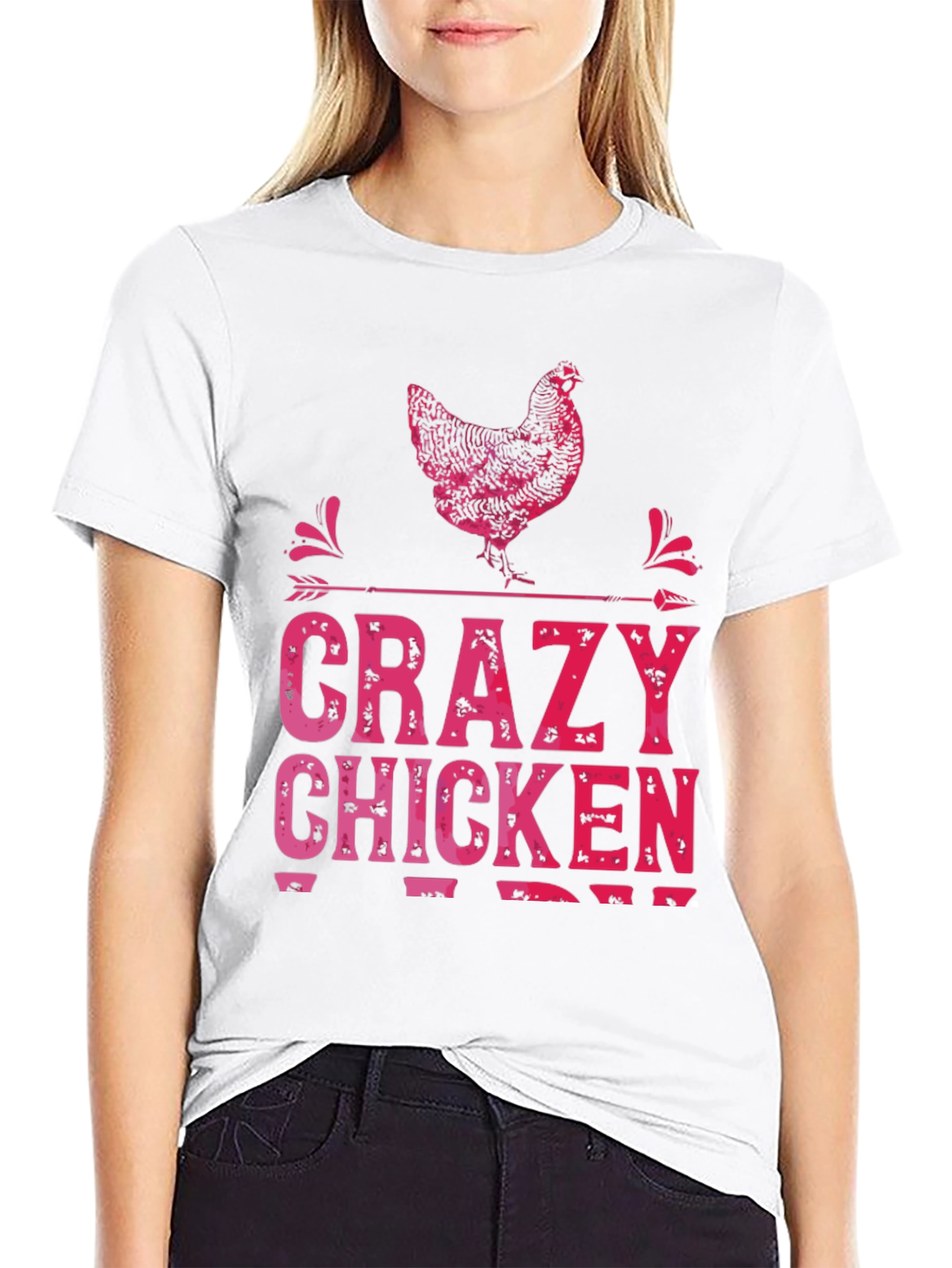 Crazy Chicken Graphic Tee - Fun Animal Lover Shirt - 9