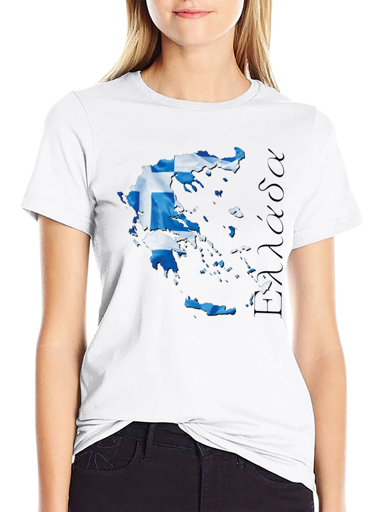 Black Greece Flag Map T-Shirt  view 9