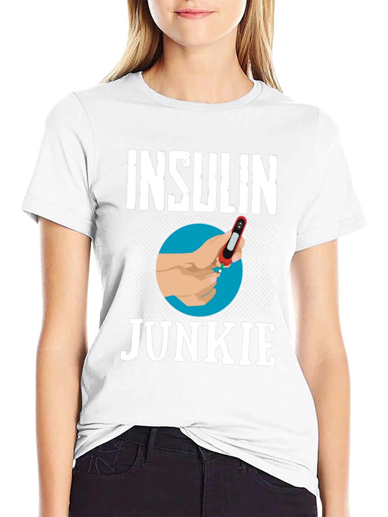 Black Insulin Junkie Graphic Tee view 9