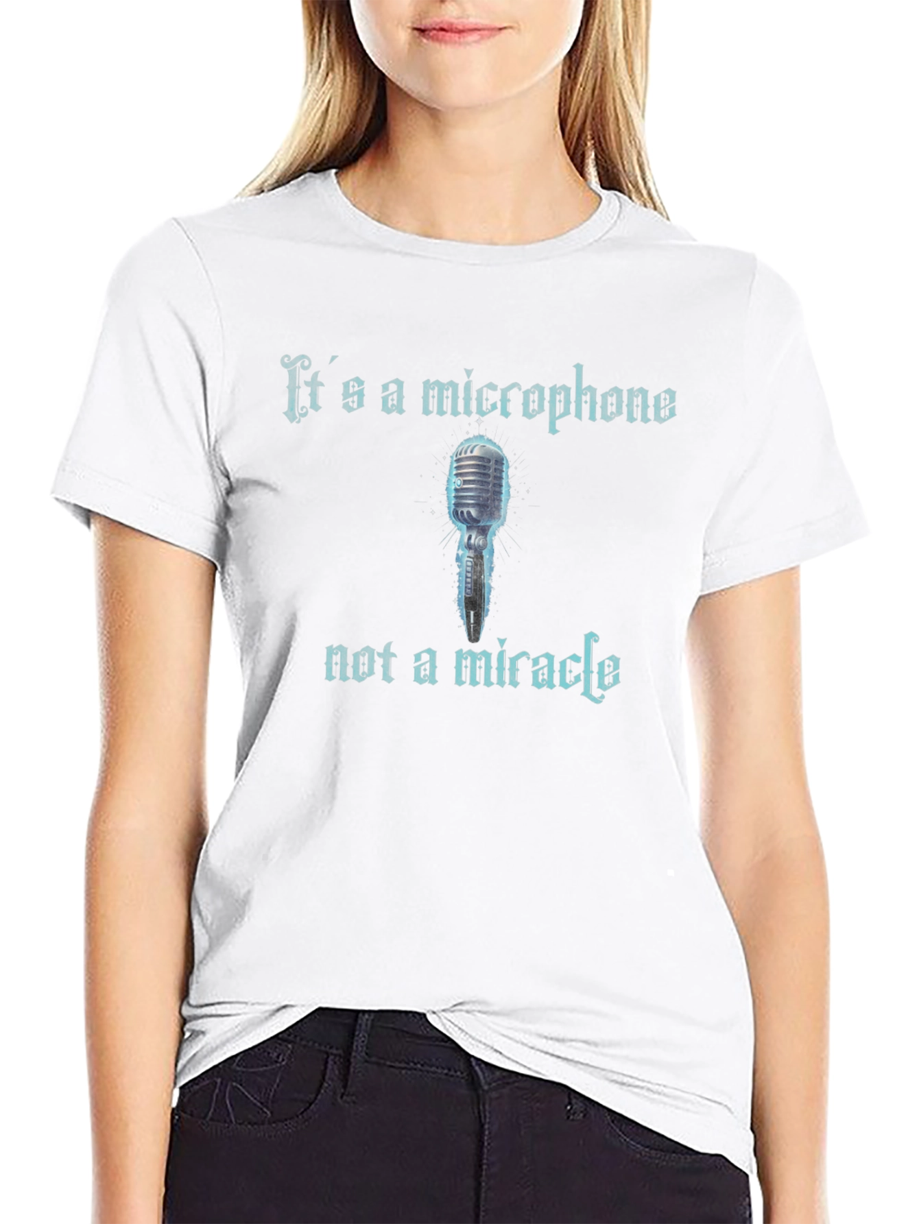 Black It's A Microphone Not A Miracle Graphic T-Shirt view 9