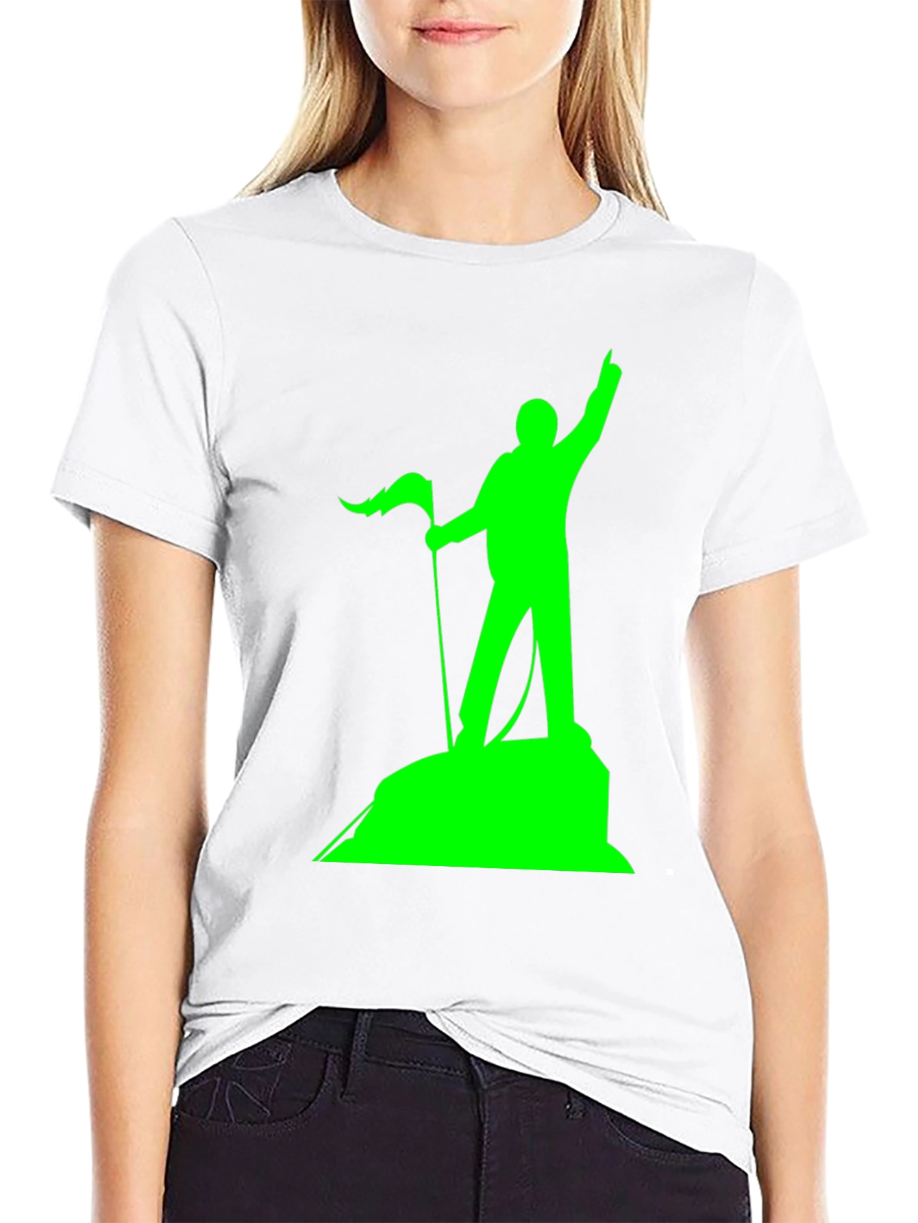 Black Peak Performance T-Shirt - Black with Green Graphic view 9