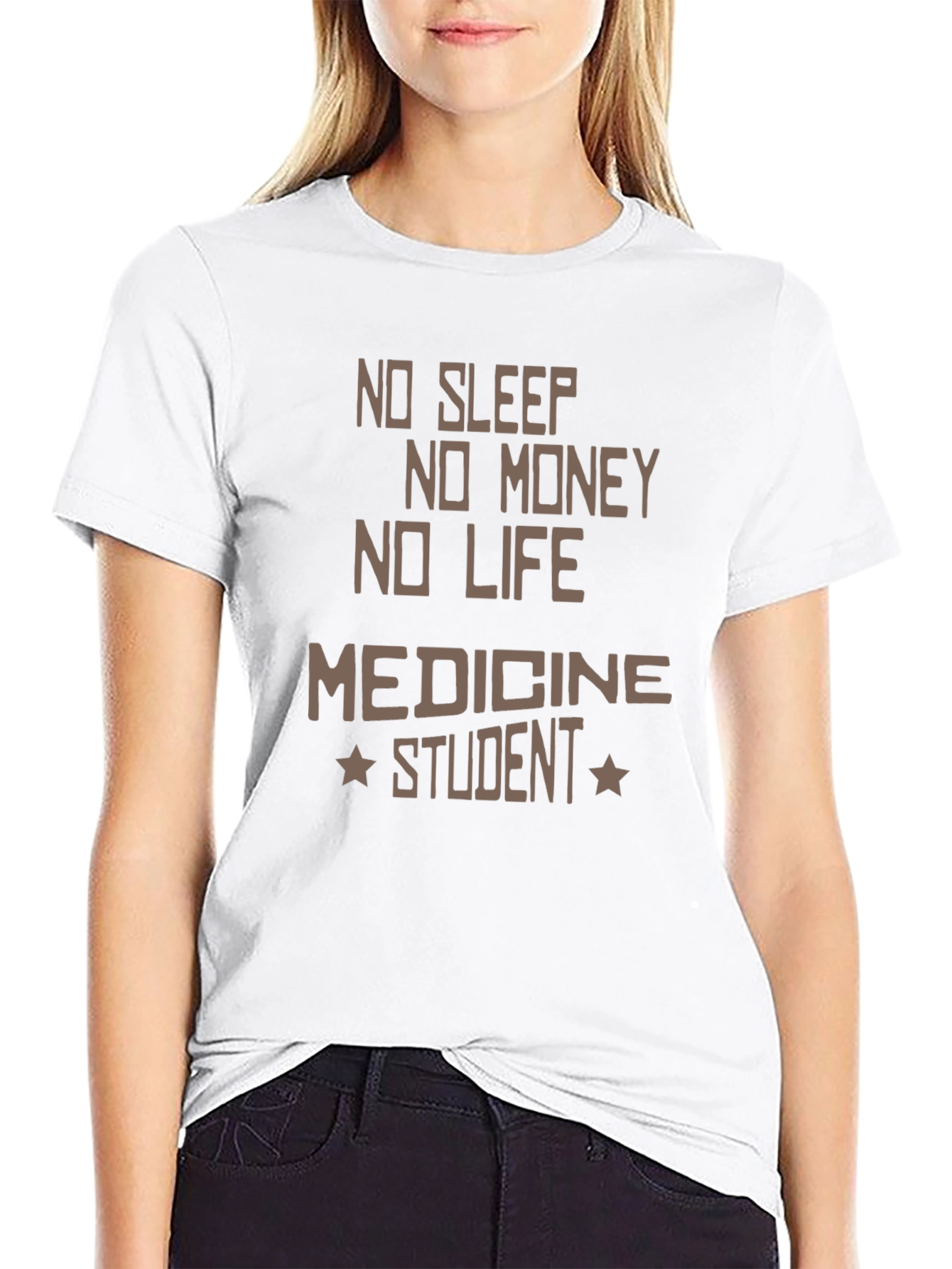 Black No Sleep Medicine Student Graphic Tee view 9