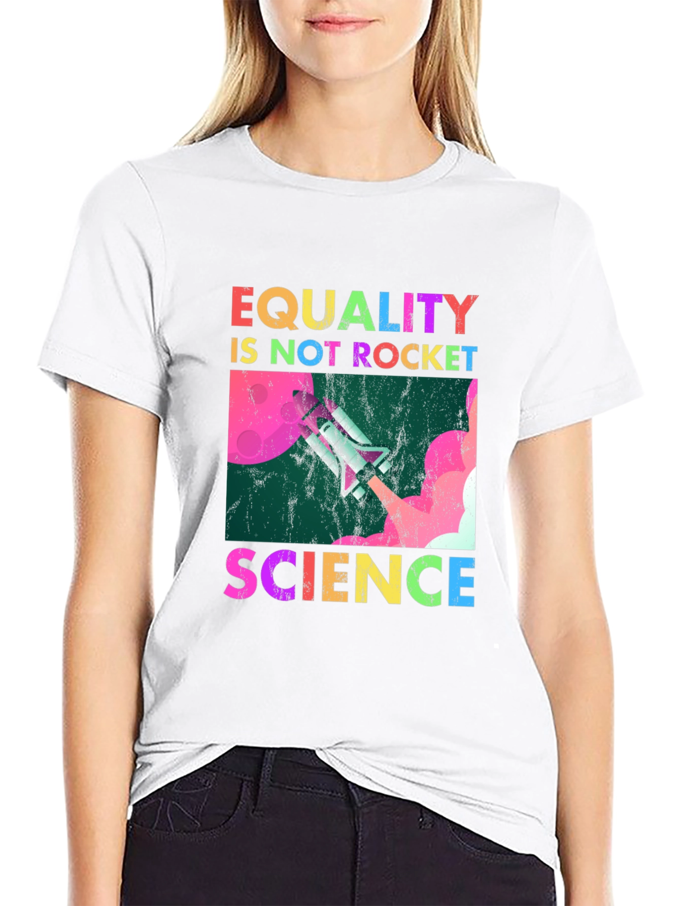 Black Equality is Not Rocket Science T-Shirt view 9