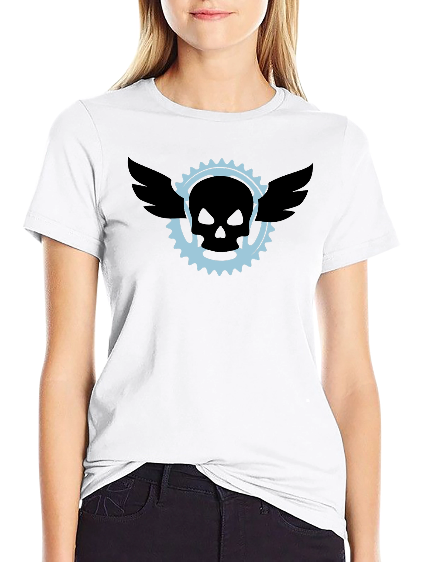 Black Skull & Wings Graphic Tee - Mens Black T-Shirt view 9