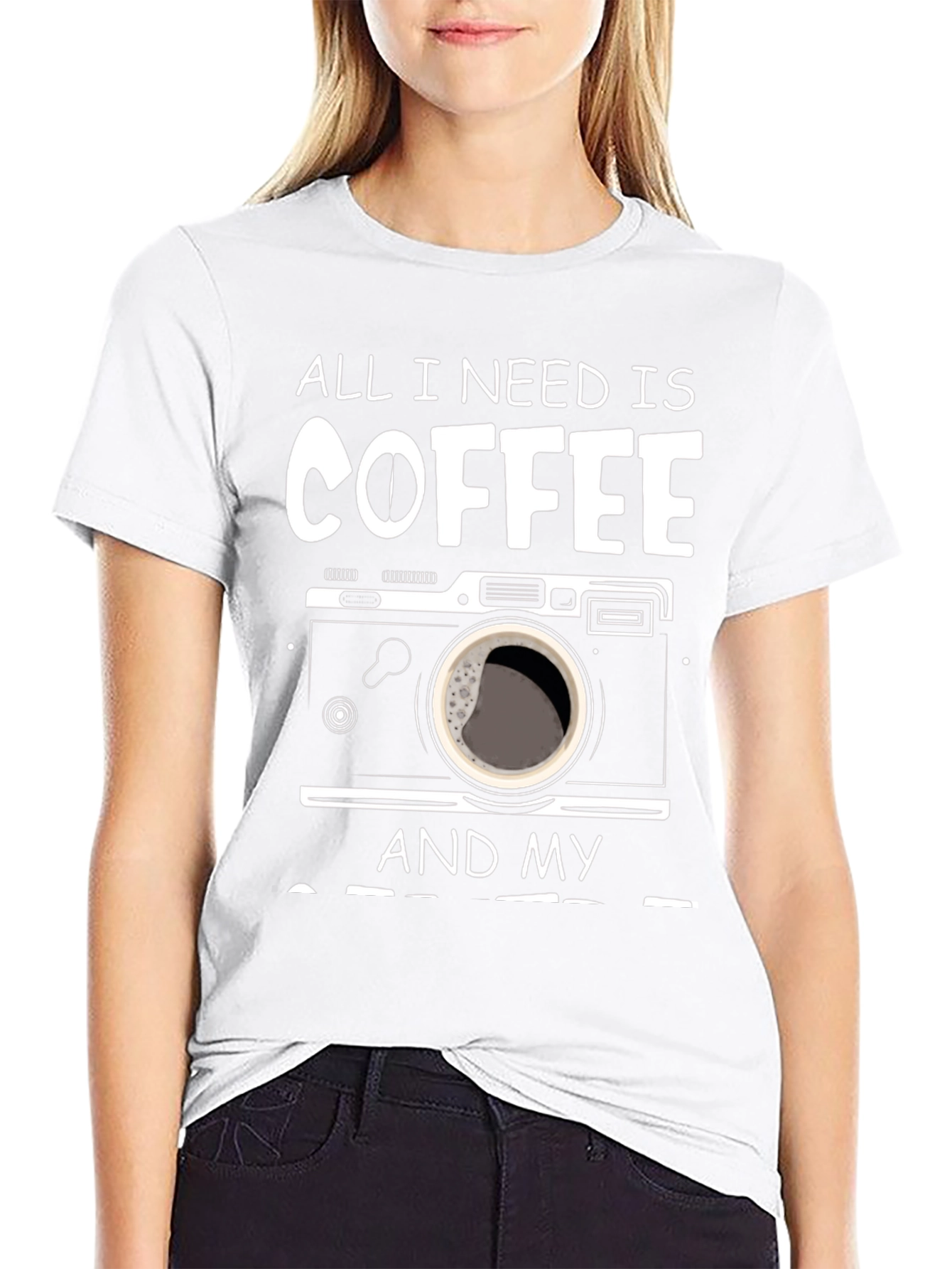 Black Coffee and Camera T-Shirt - Photographer's Essential view 9