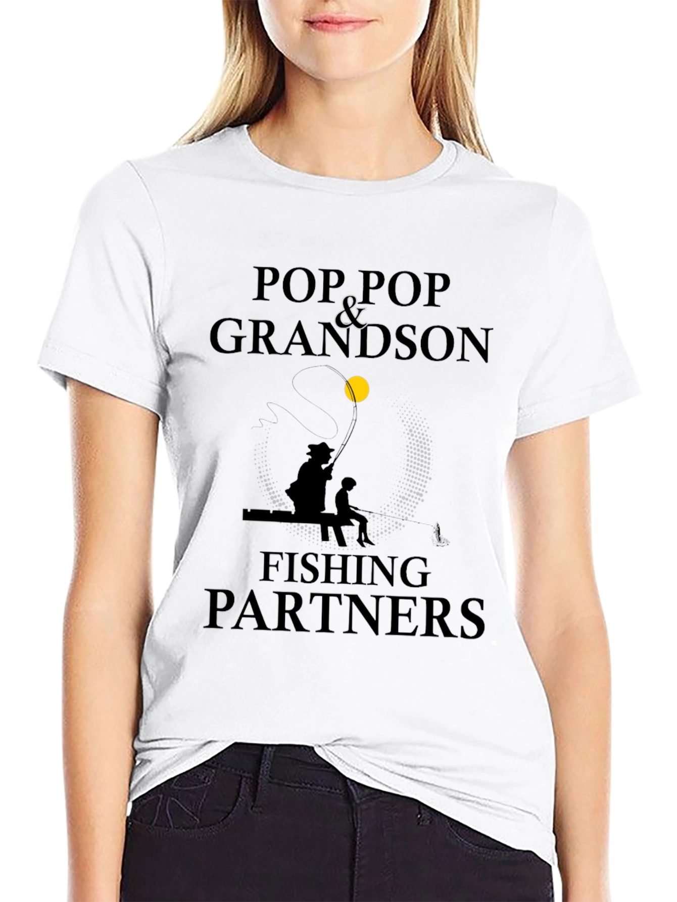 Black Pop Pop & Grandson Fishing Partners Black T-Shirt view 9