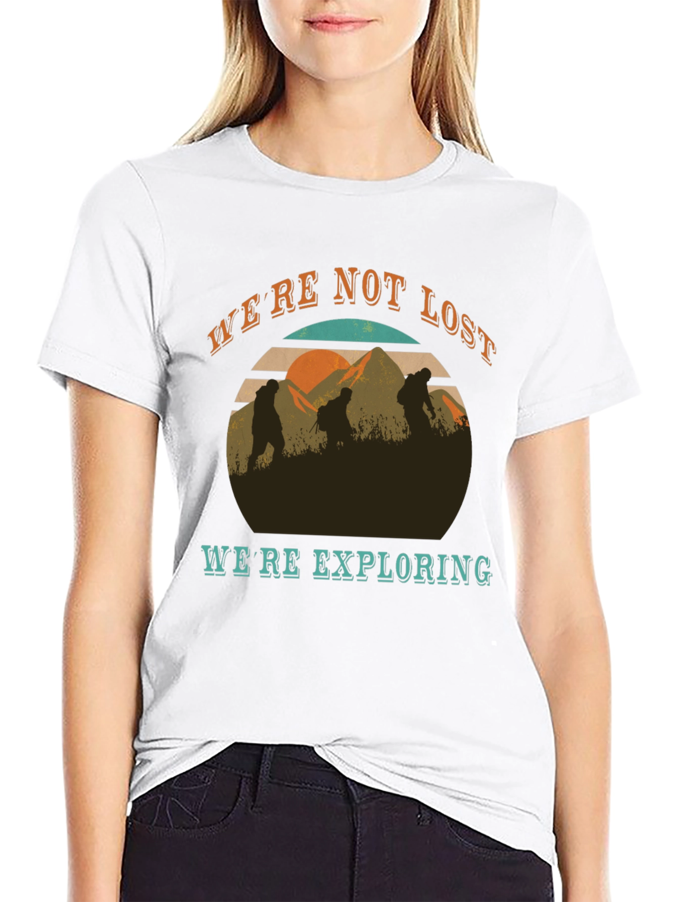 Black We're Not Lost T-Shirt view 9