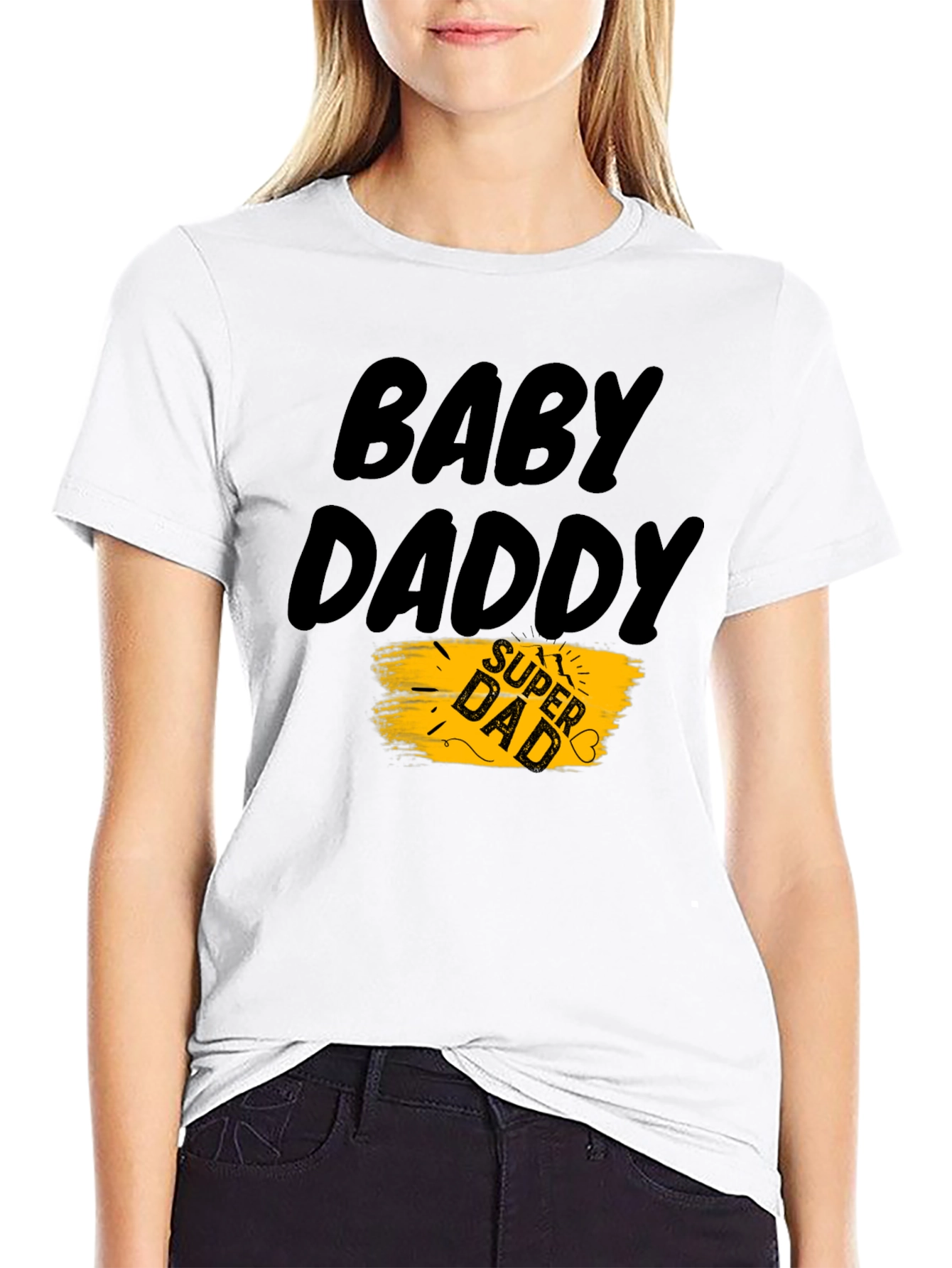 Black Baby Daddy Super Dad T-Shirt view 9