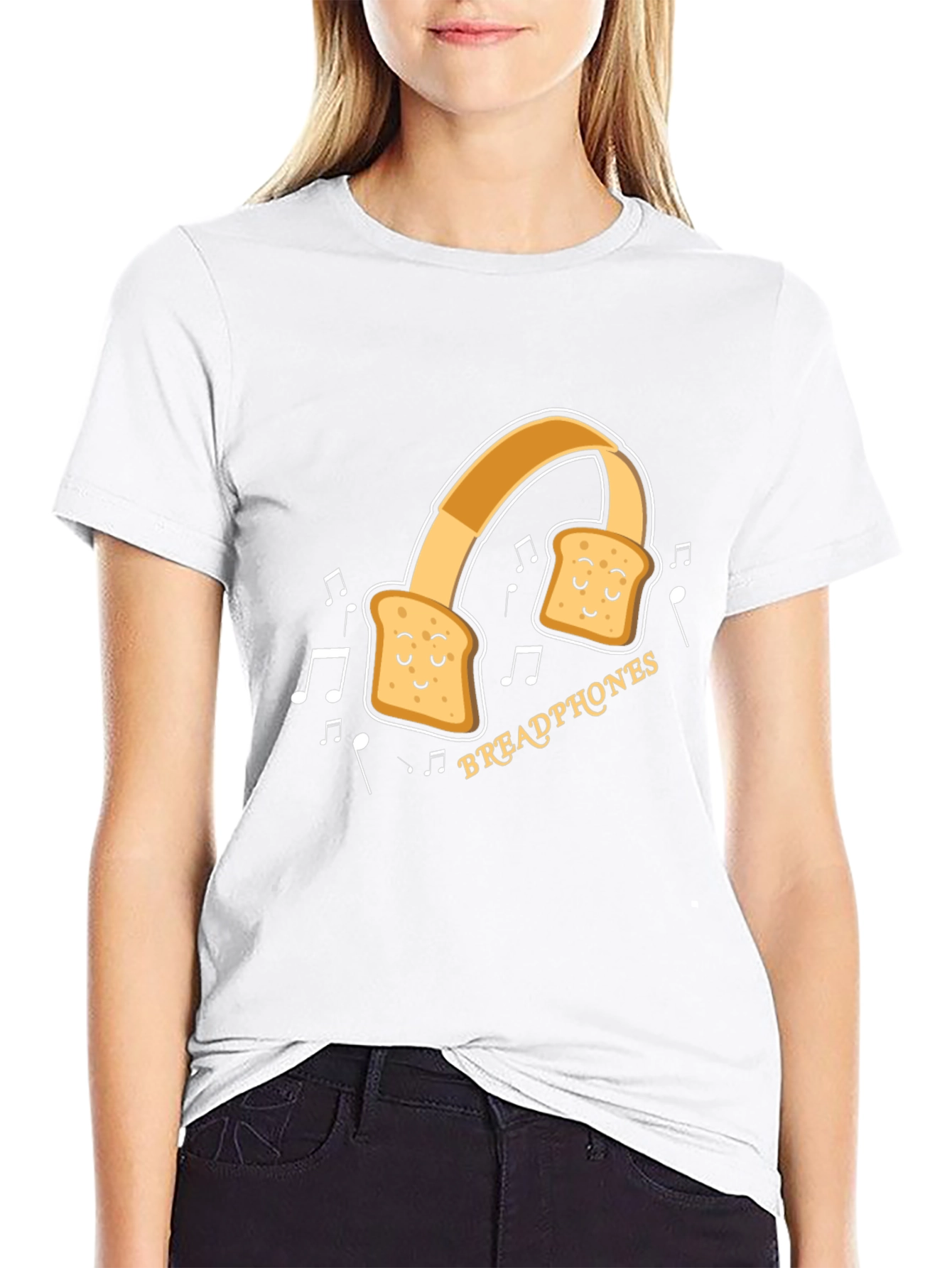 Black Breadphones Graphic T-Shirt: Music & Humor in Style view 9