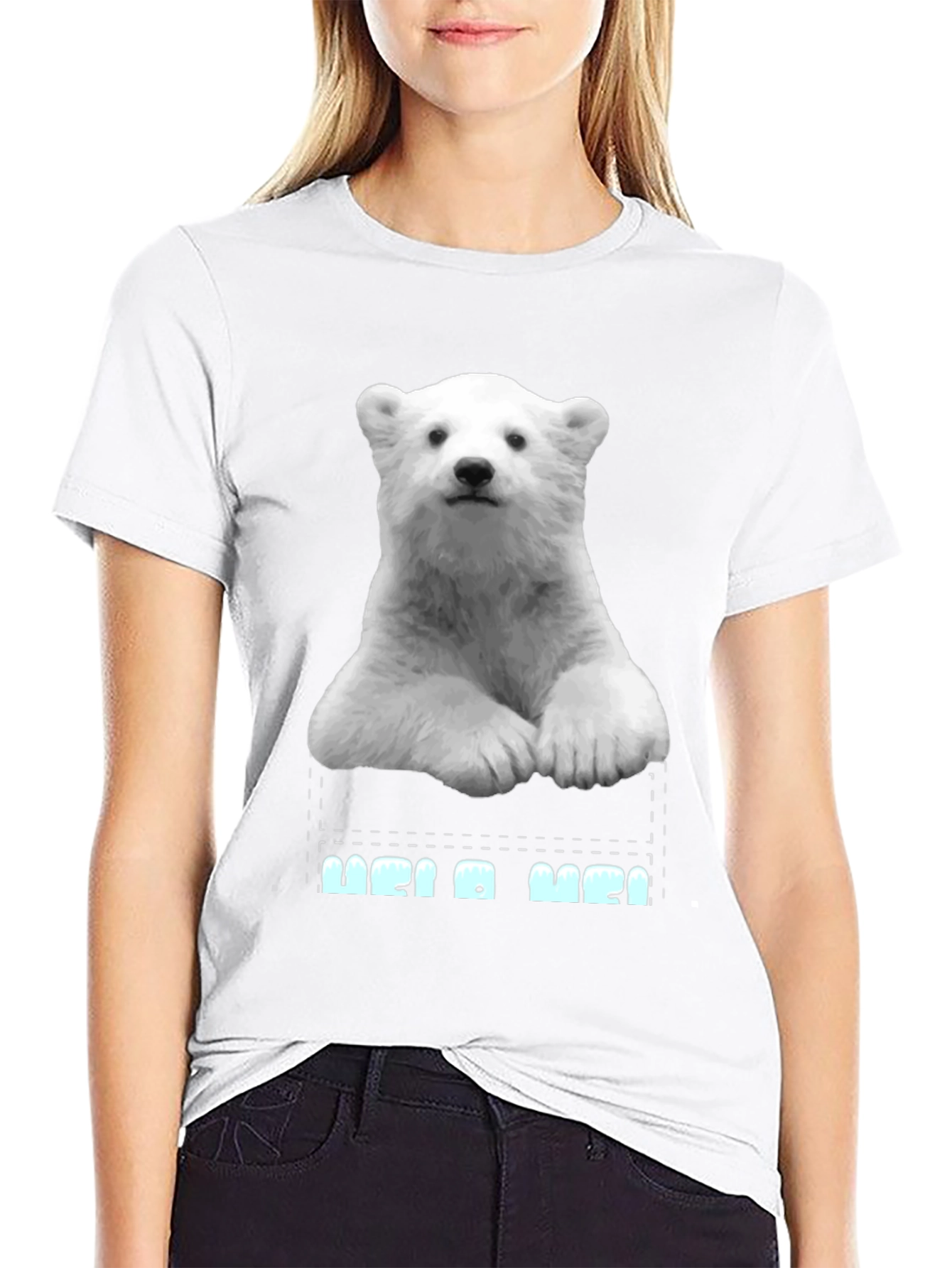 Black Polar Bear Pocket Graphic T-Shirt view 9