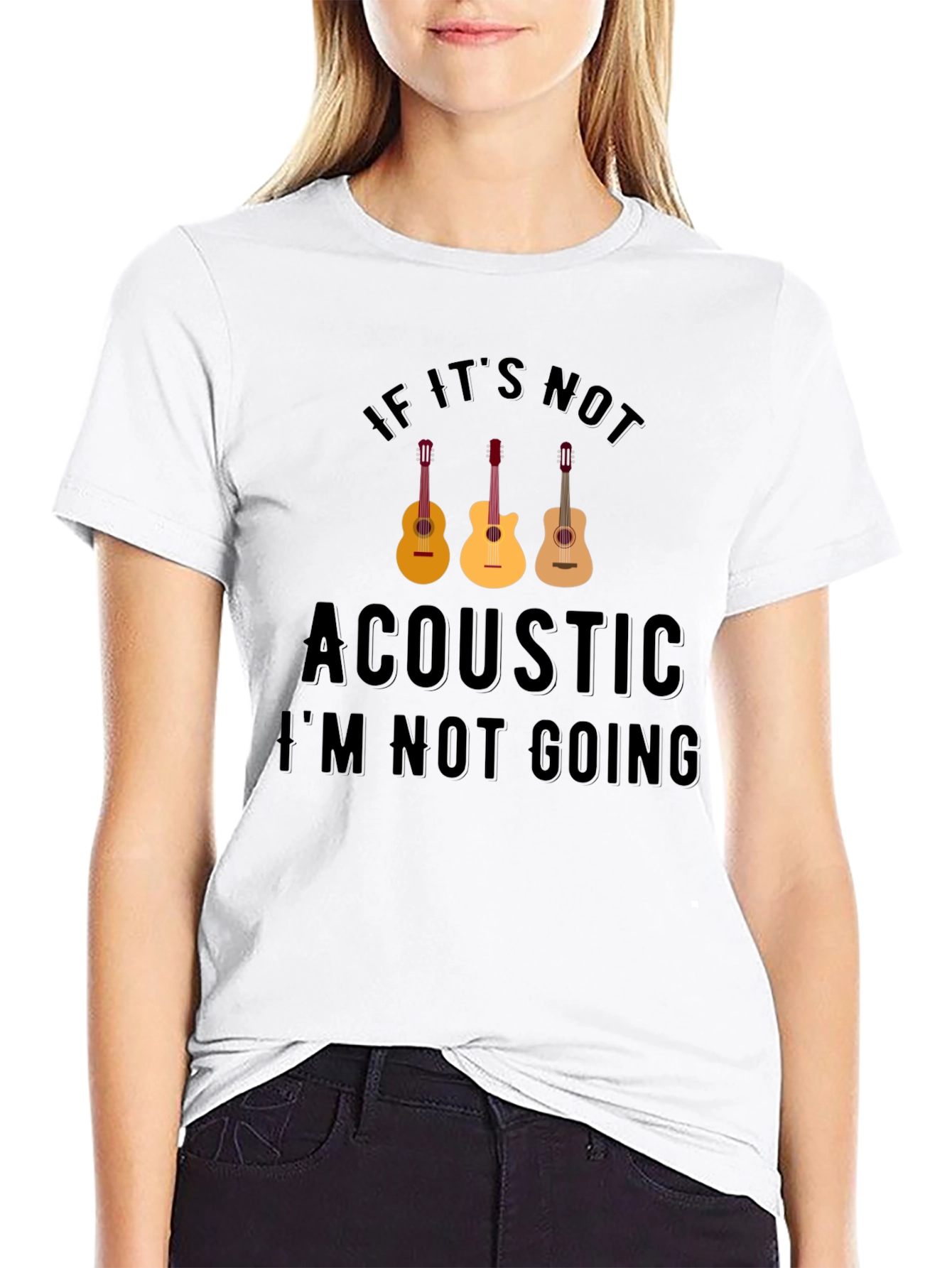 Black Acoustic Music T-Shirt view 9