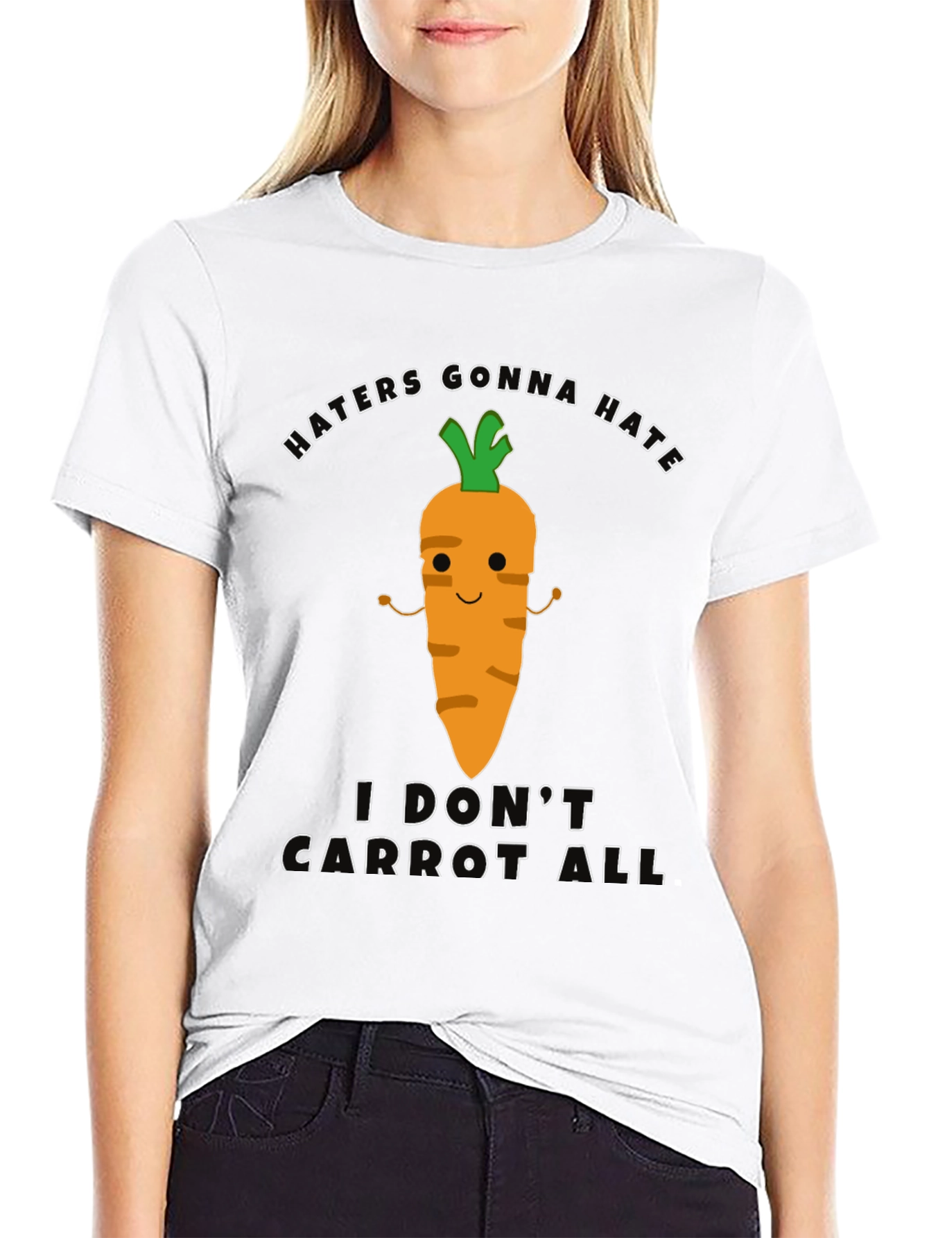 Black Funny Carrot Pun T-Shirt - Haters Gonna Hate view 9