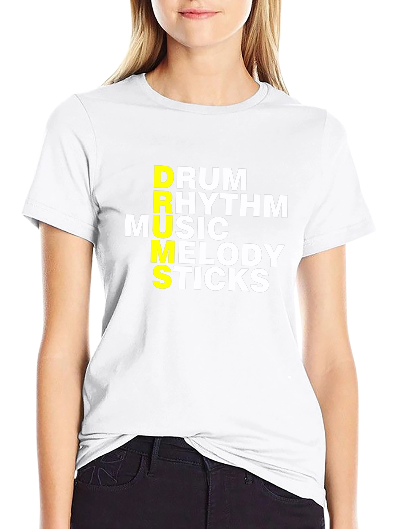 Black Drum Music Sticks T-Shirt - Musician Tee view 9