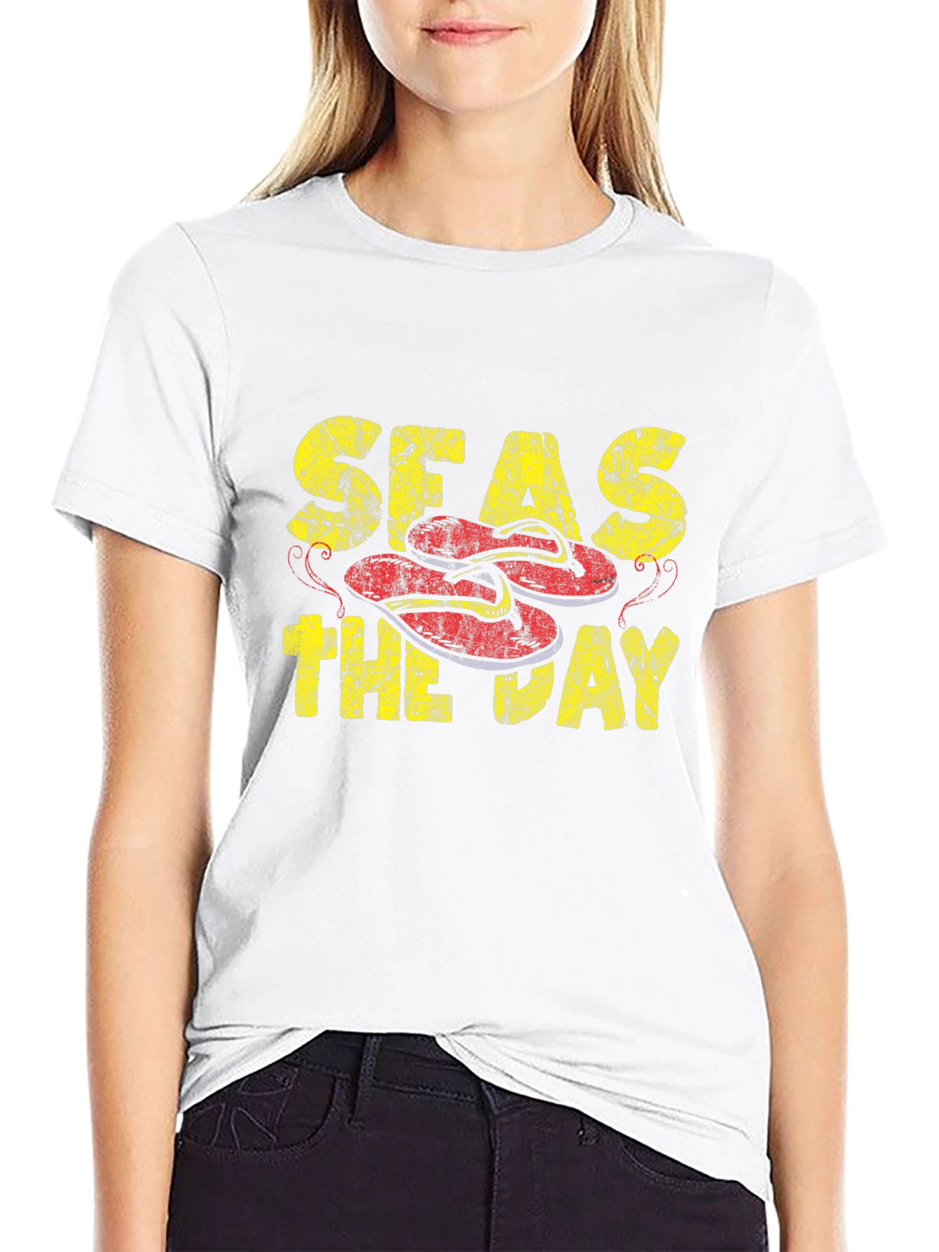 Seas The Day Black Graphic T-Shirt - 9