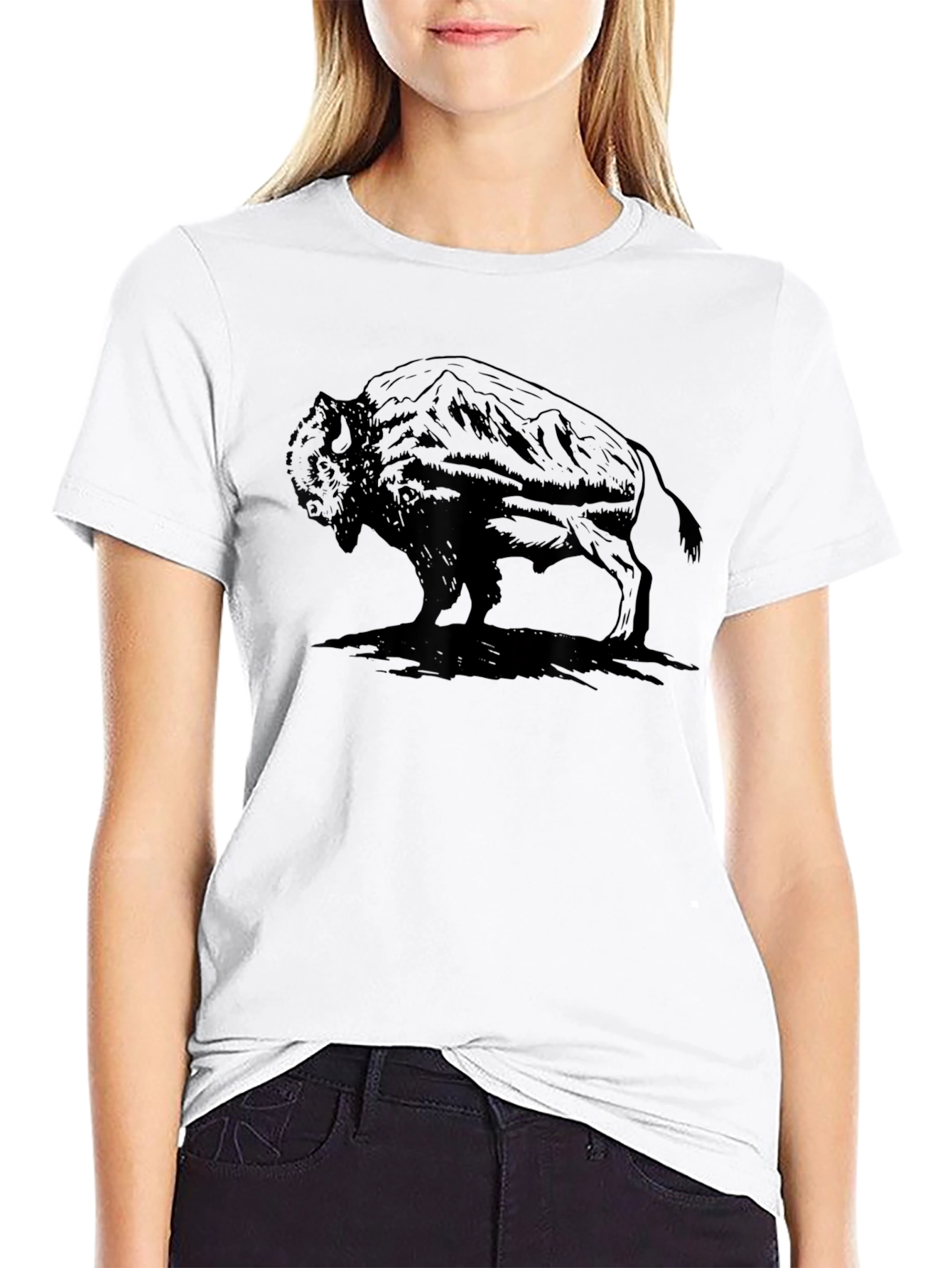 Black Bison Graphic T-Shirt - Black view 9