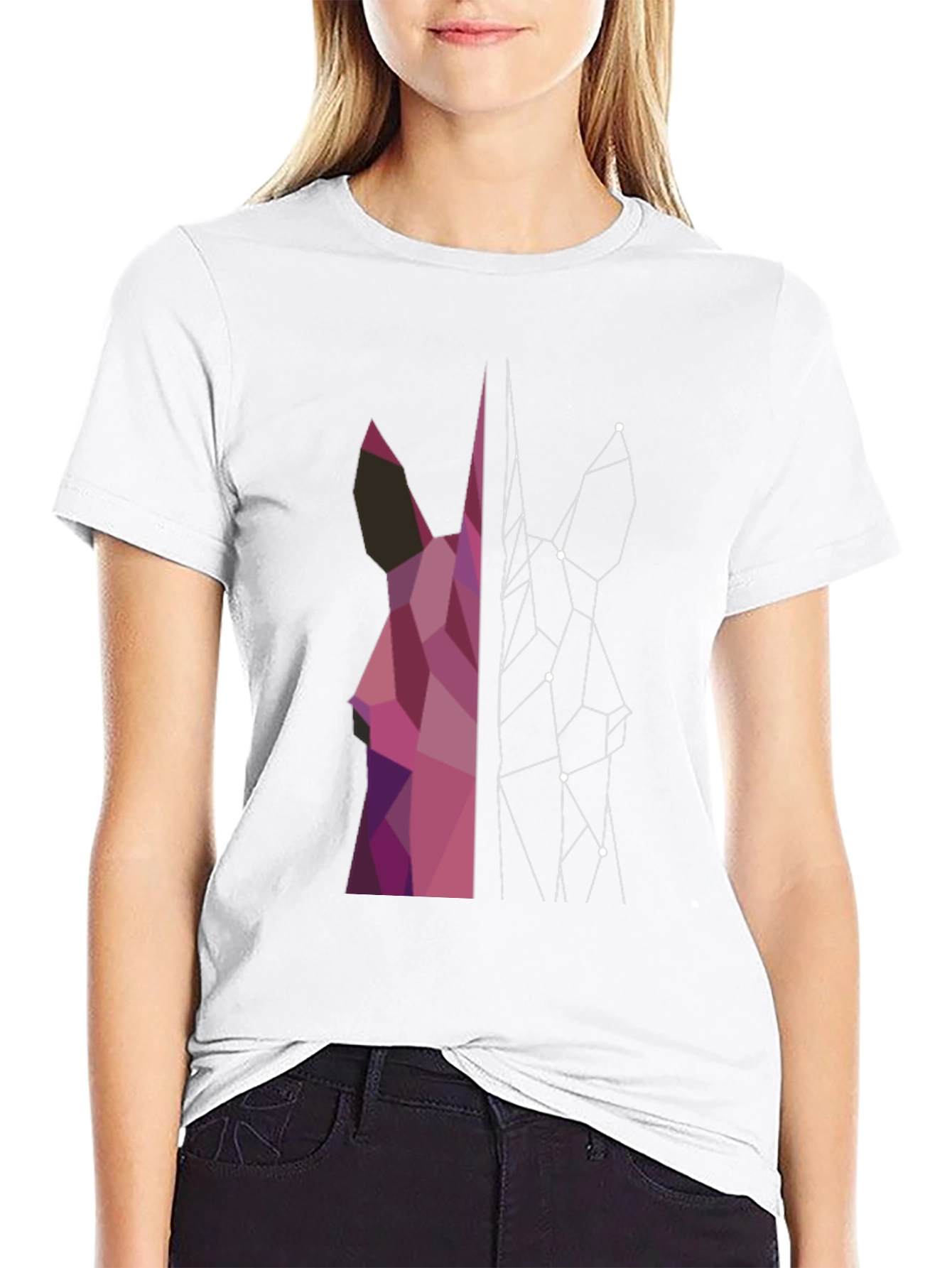 Black Geometric Unicorn T-Shirt - Modern Graphic Tee view 9