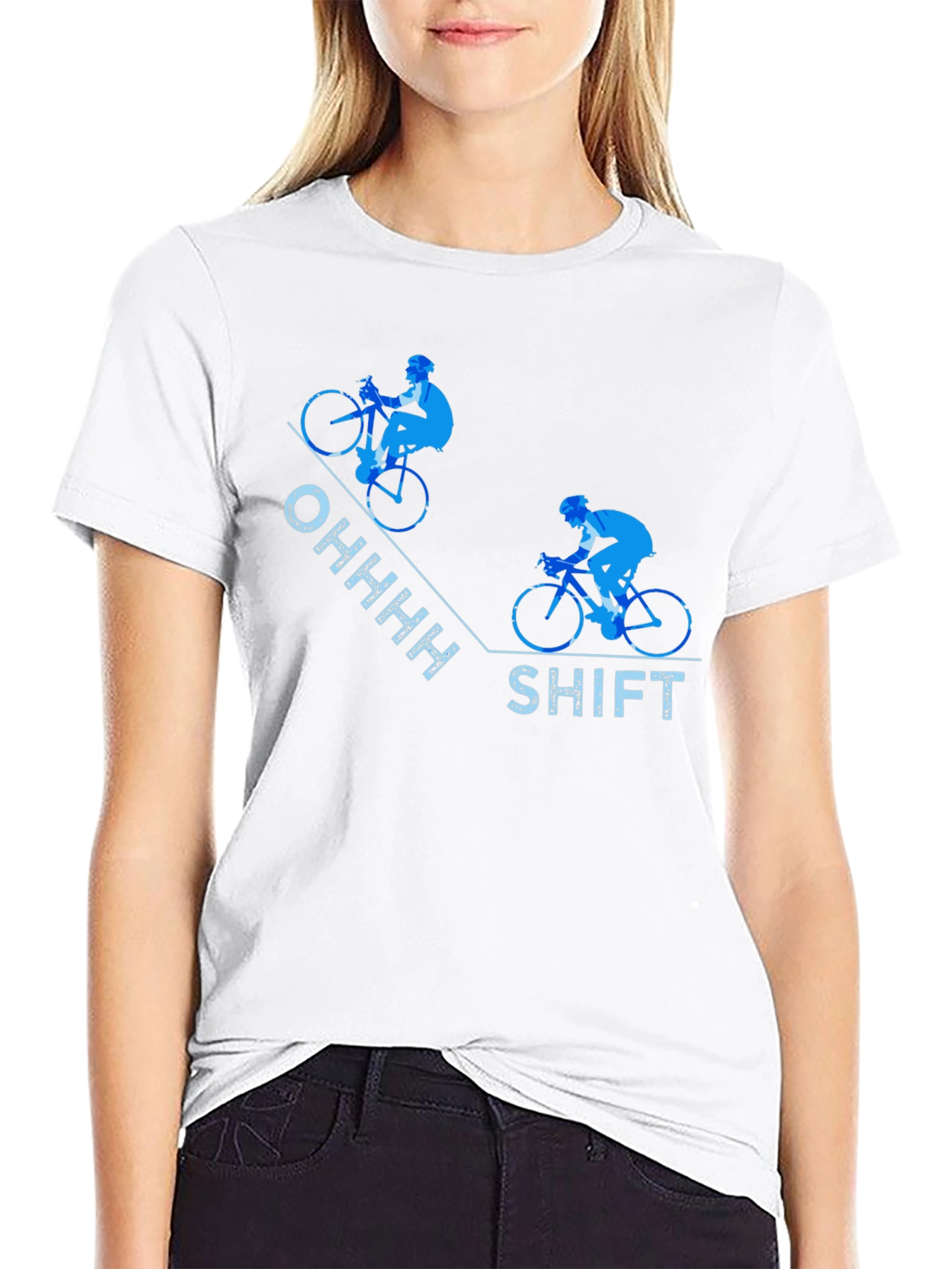 Black Funny Cycling T-Shirt - Ohhhh Shift view 9