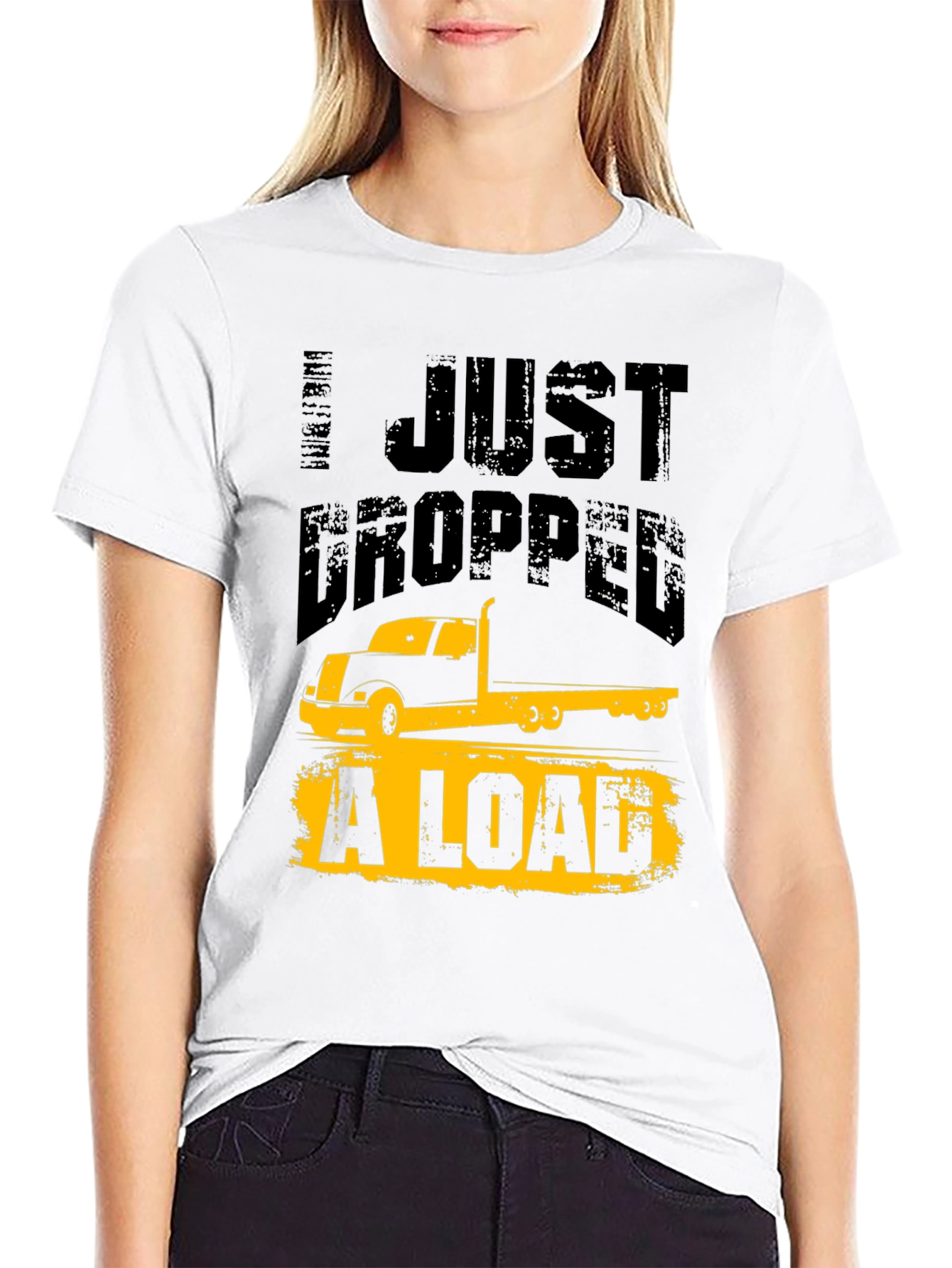 Black Trucker Humor T-Shirt - I Just Dropped A Load view 9
