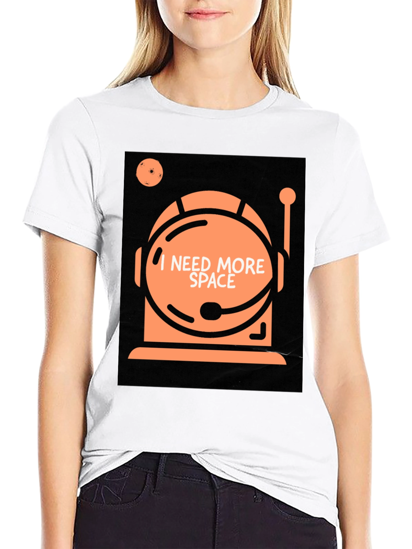 Black I Need More Space T-Shirt - Astronaut Graphic Tee view 9