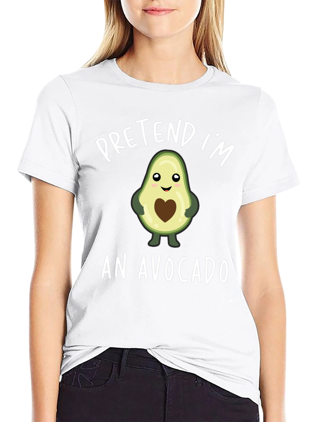 Black Pretend I'm an Avocado Funny Graphic T-Shirt view 9