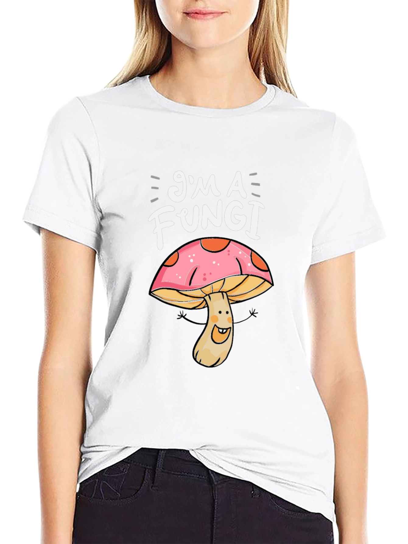 Black I'm A Fungi T-Shirt - Mushroom Pun Tee view 9