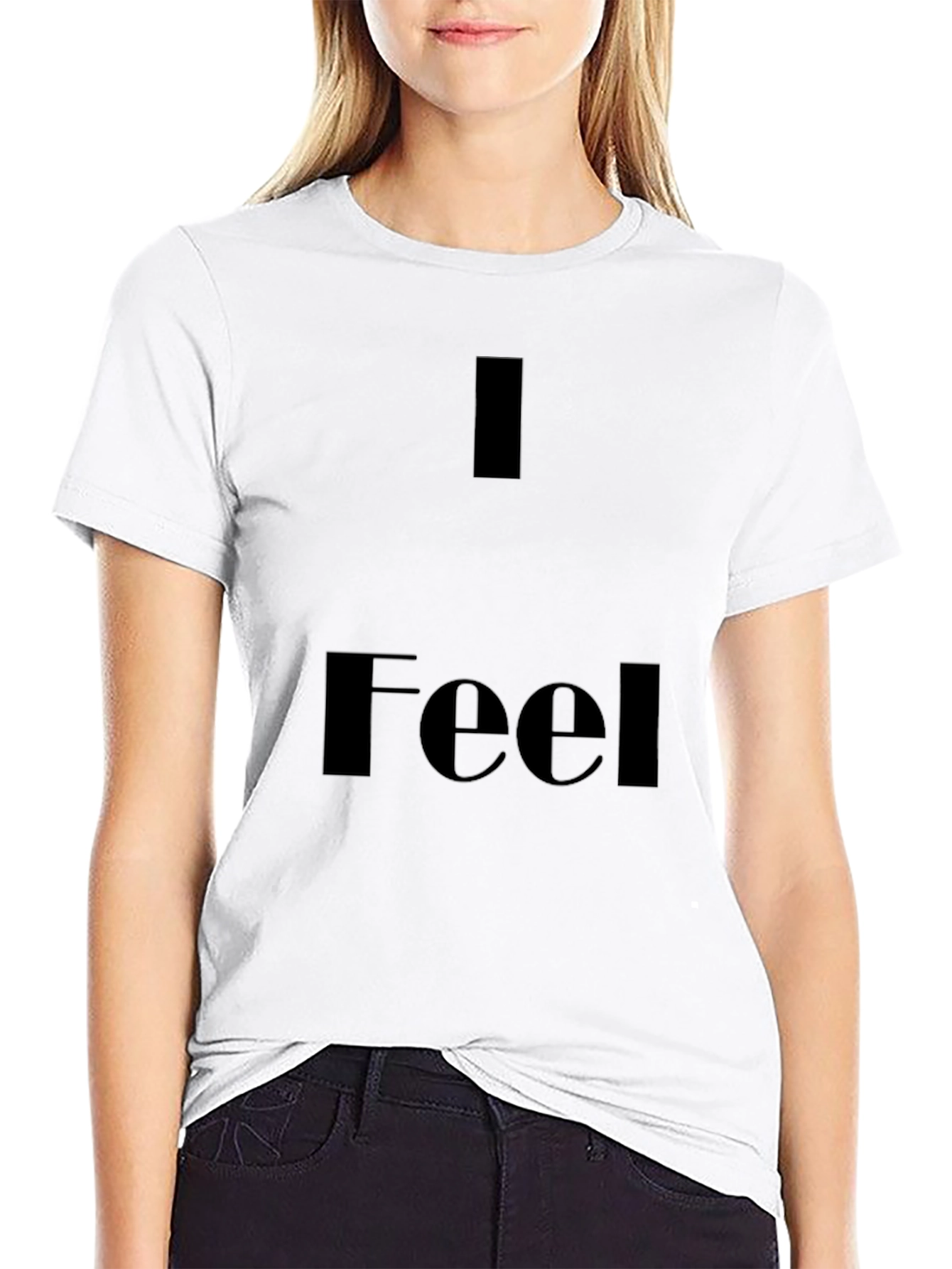 Black I Feel T-Shirt - Soft Cotton Tee view 9