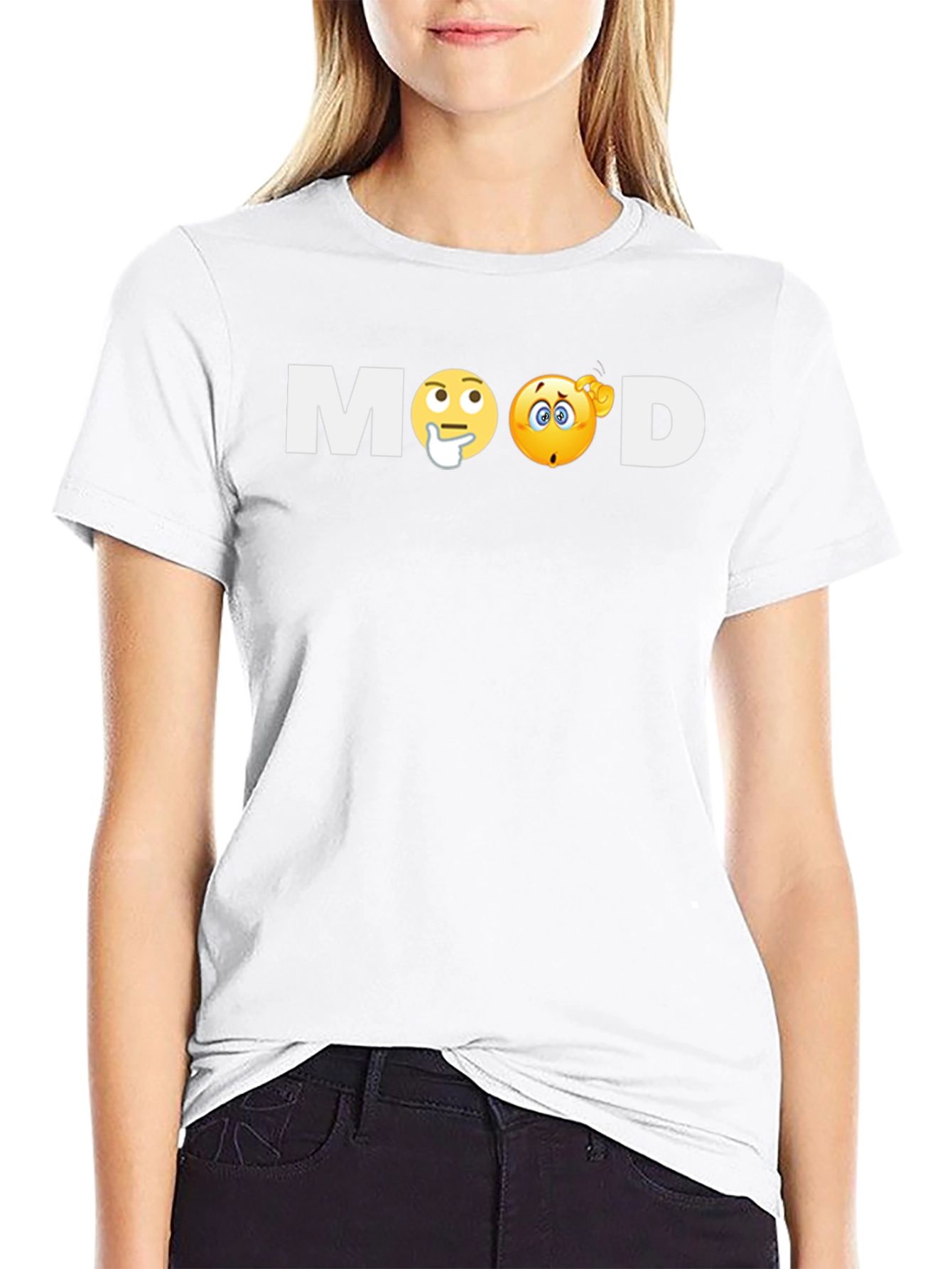 Black Mood Emoji Graphic T-Shirt - Soft Cotton Blend view 9