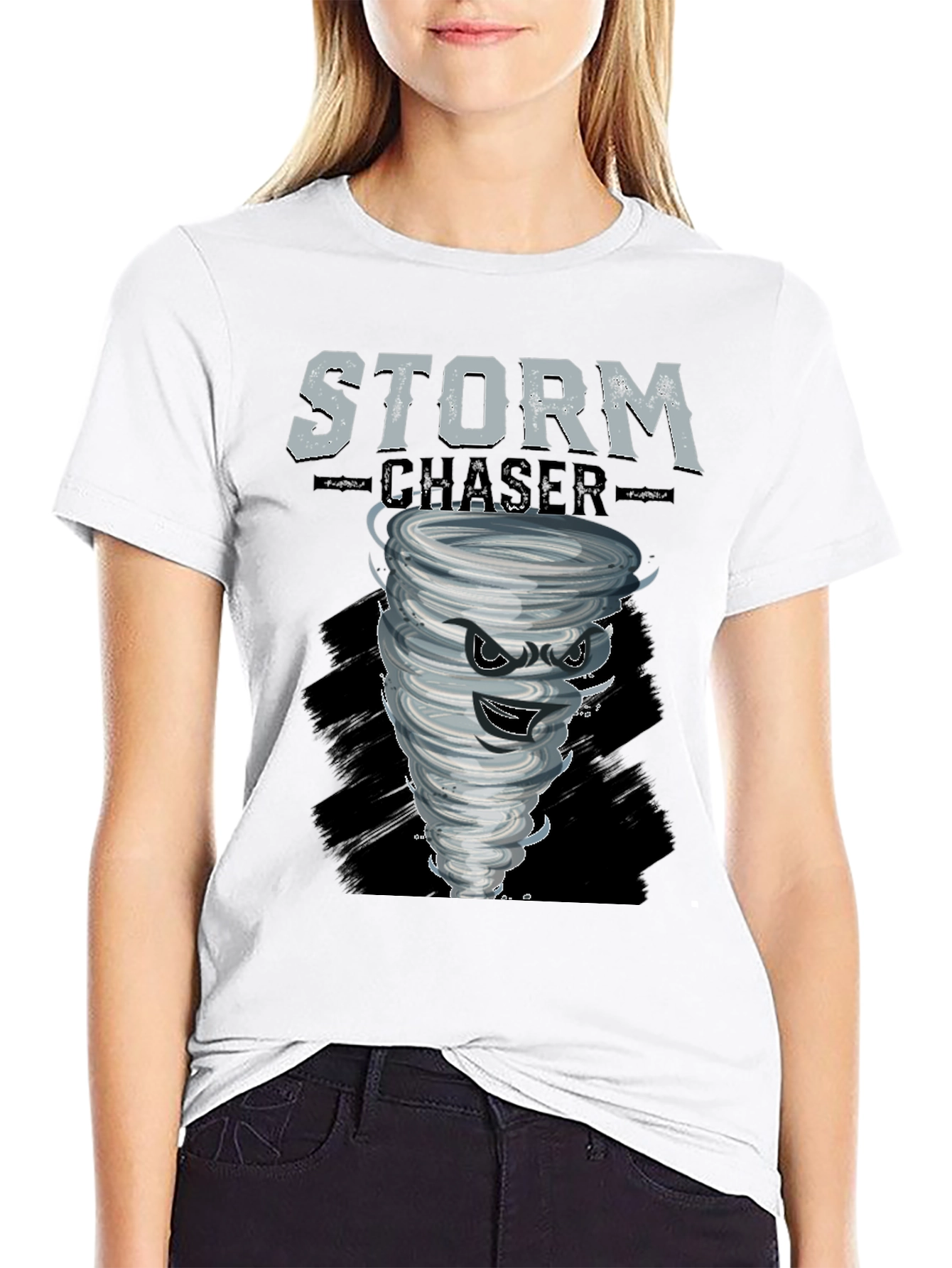 Black Storm Chaser Graphic Tee - Black Cotton T-Shirt view 9