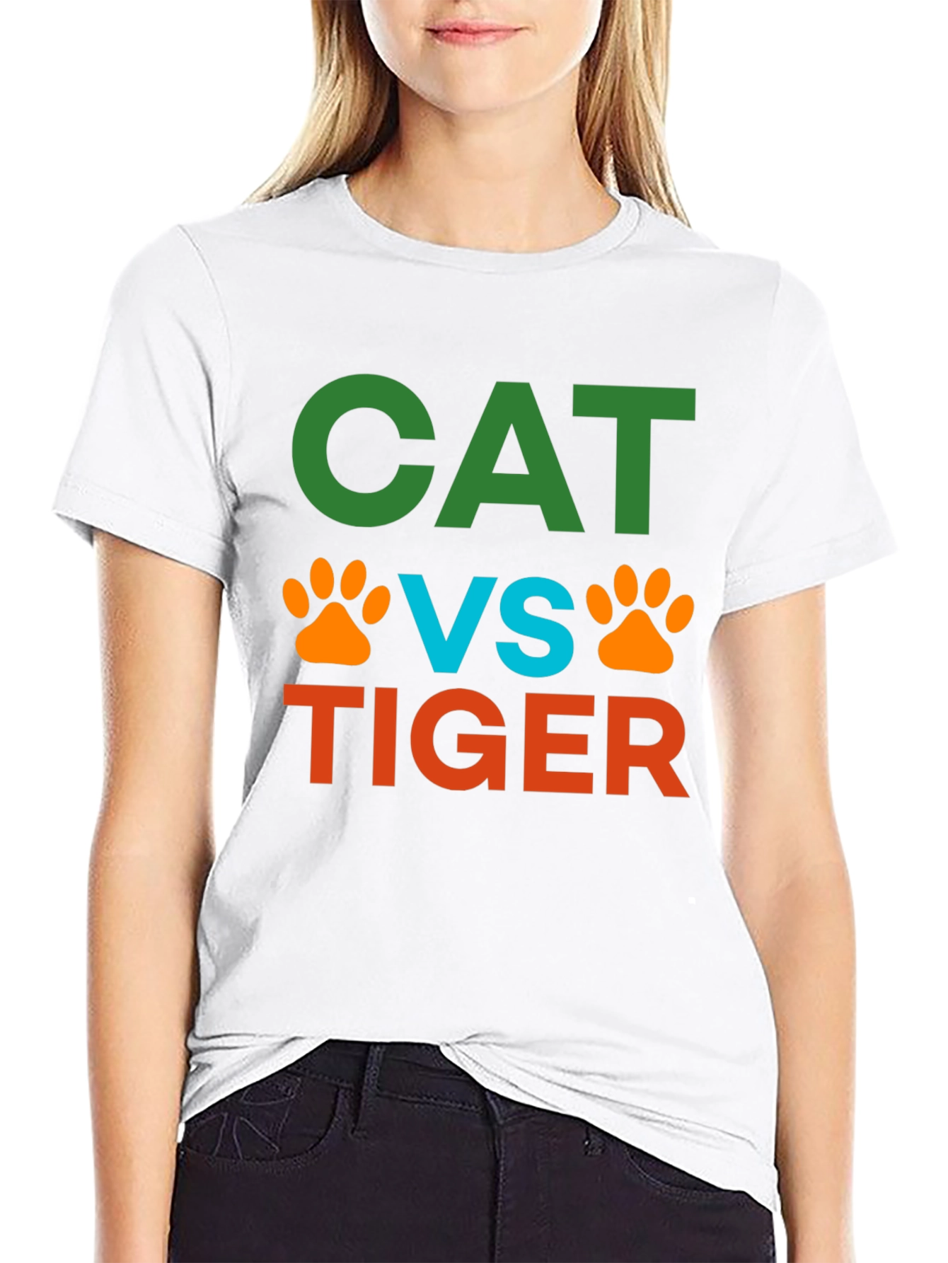 Black Cat VS Tiger Graphic Tee - Soft Cotton Blend, Unisex Fit view 9