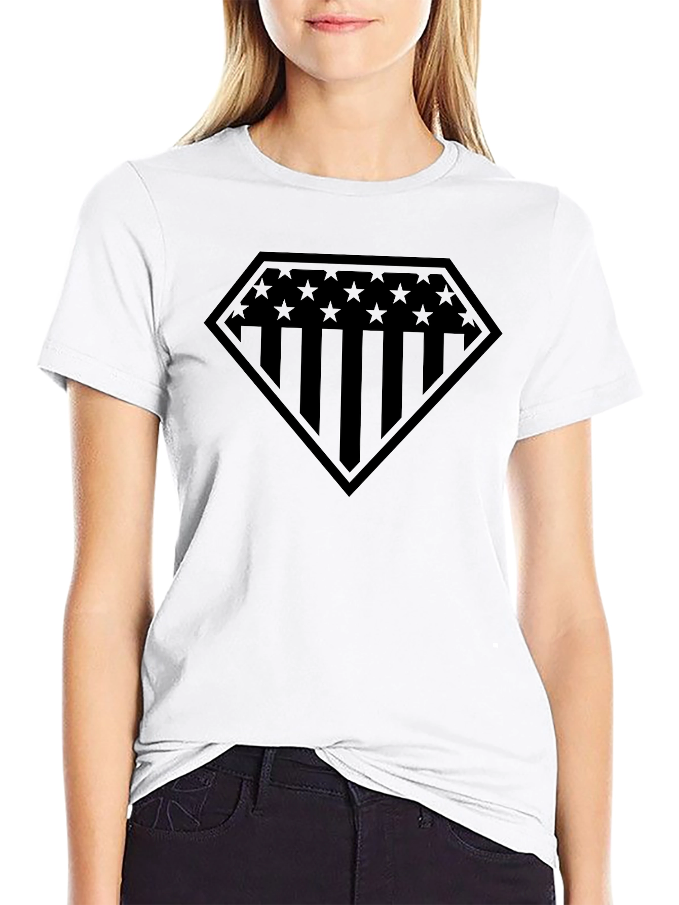 Patriotic Shield Graphic Tee - Black Cotton Blend - 9