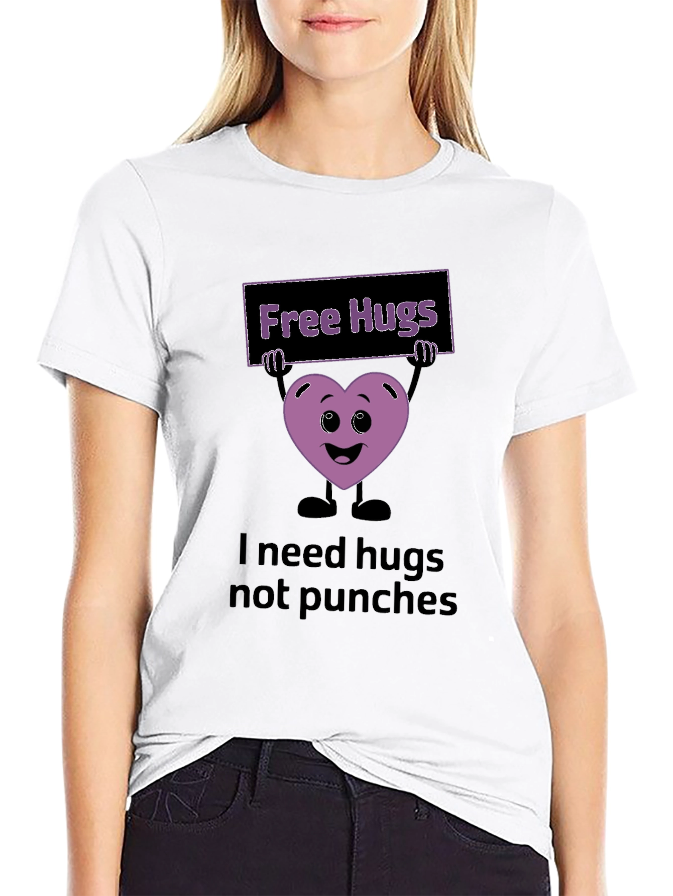 Black Free Hugs Graphic T-Shirt view 9
