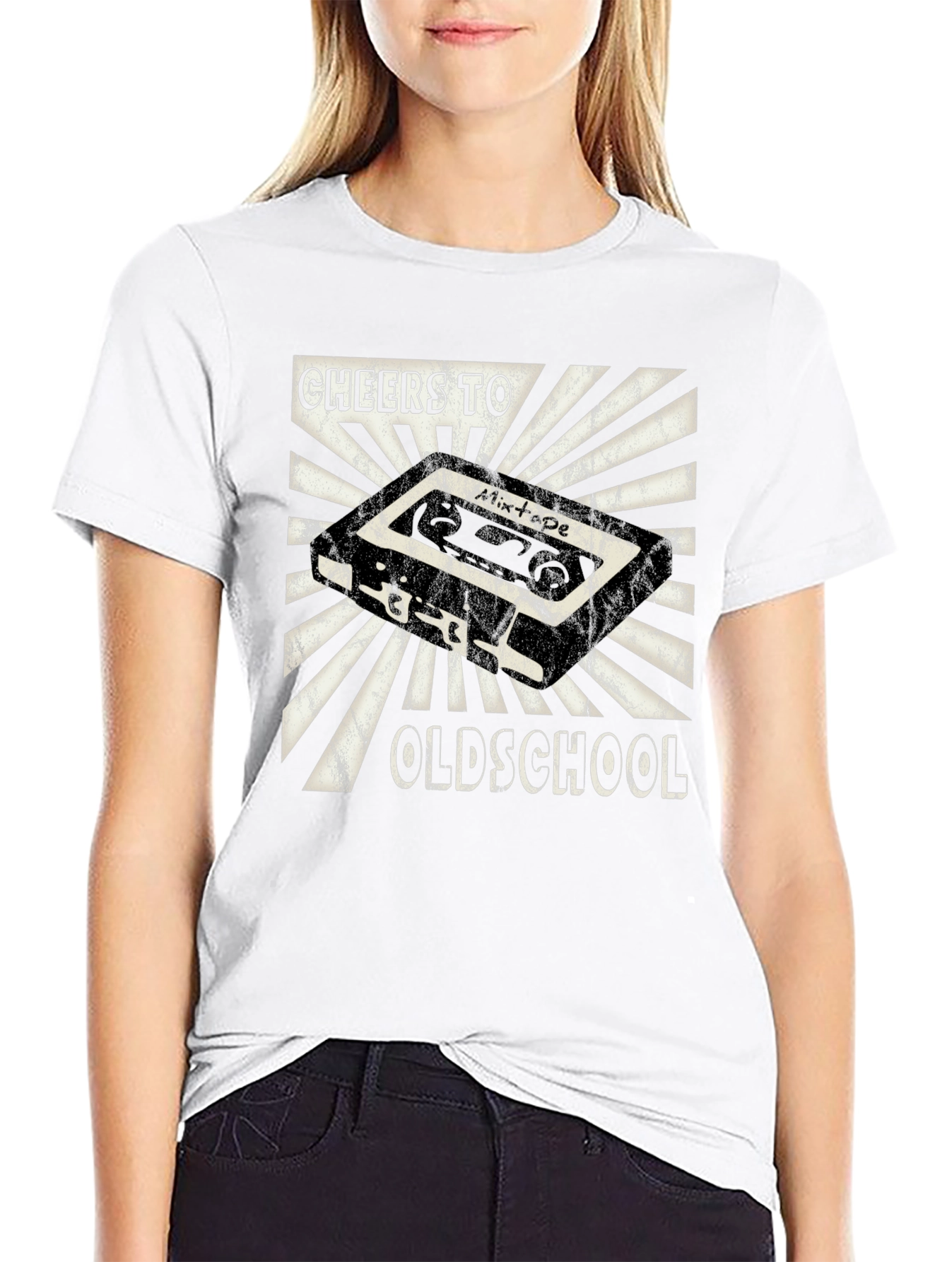 Black Cheers to Oldschool Mixtape Graphic T-Shirt view 9