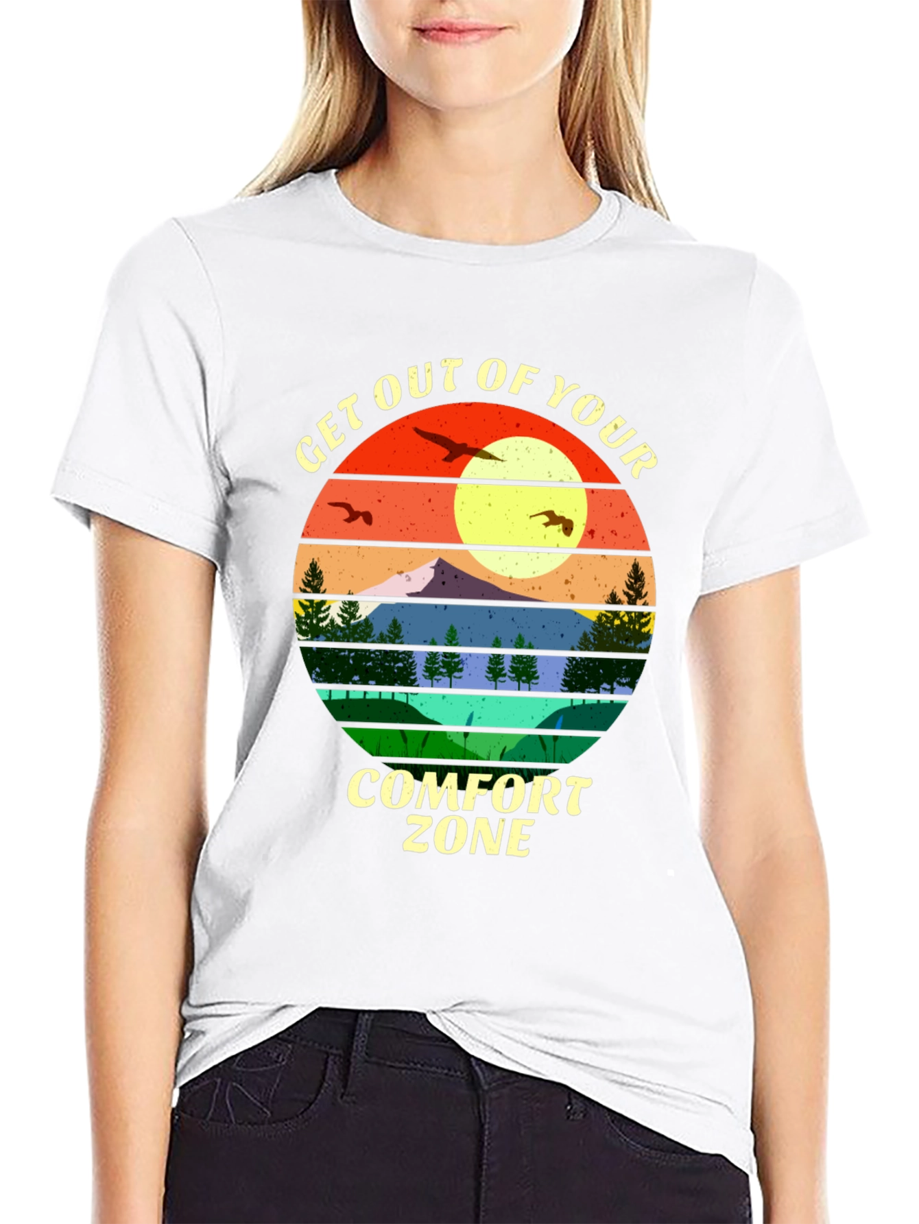 Black Get Out of Your Comfort Zone Graphic Tee view 9
