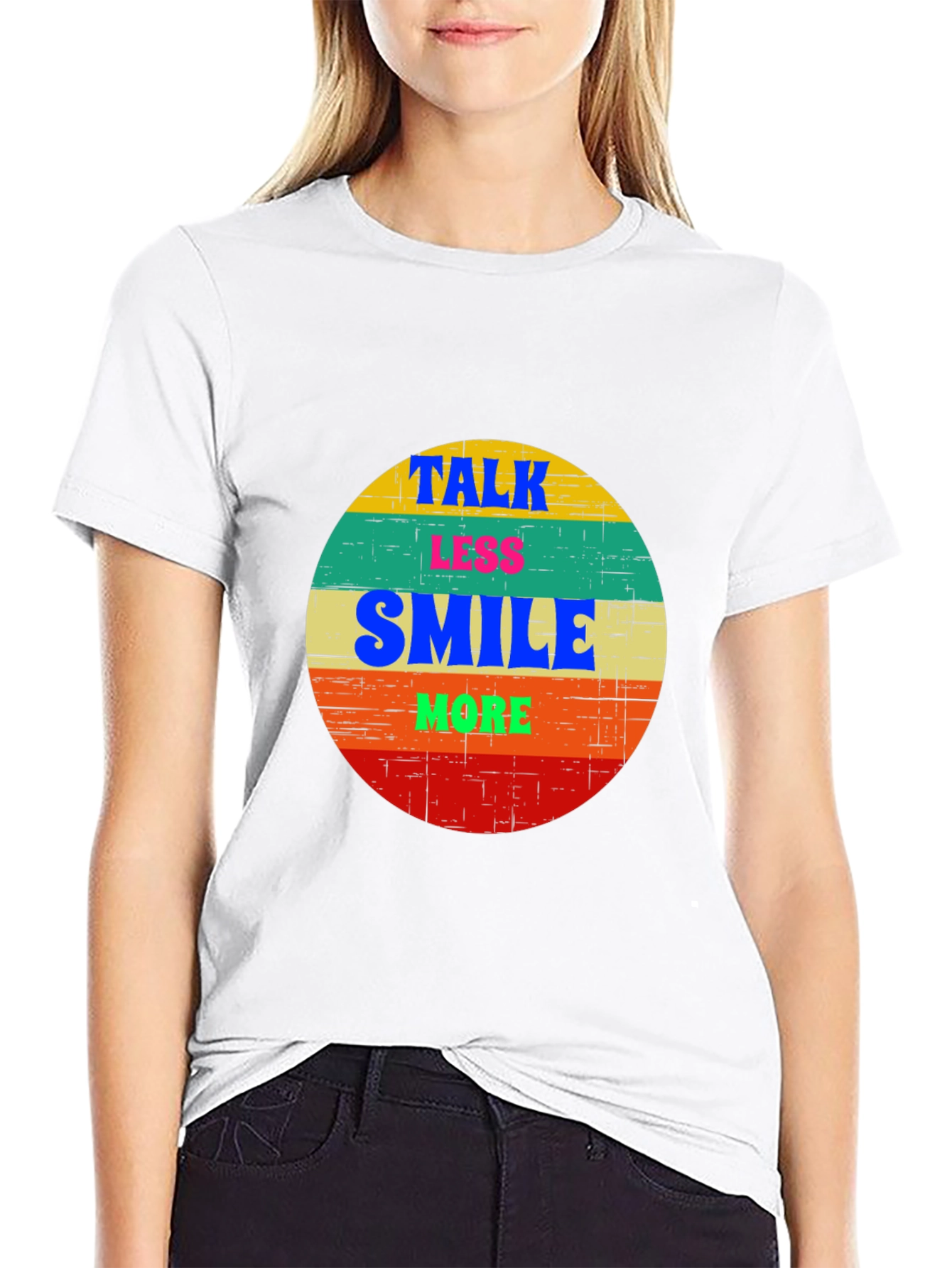 Black Talk Less Smile More Graphic Tee view 9