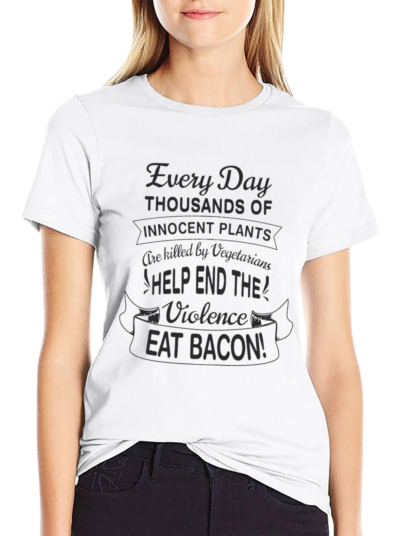Black Eat Bacon Novelty T-Shirt view 9