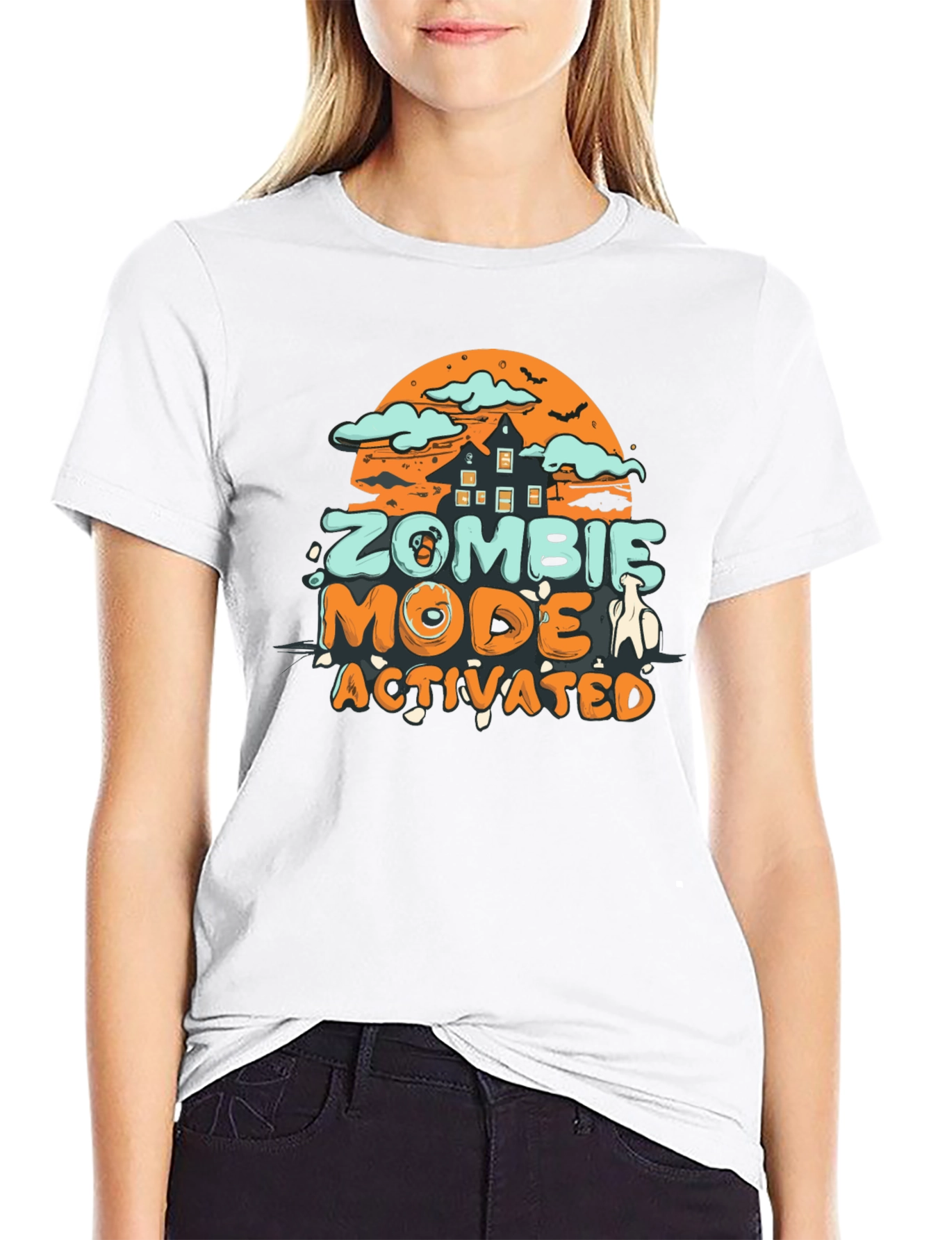 Black Zombie Mode Activated T-Shirt view 9