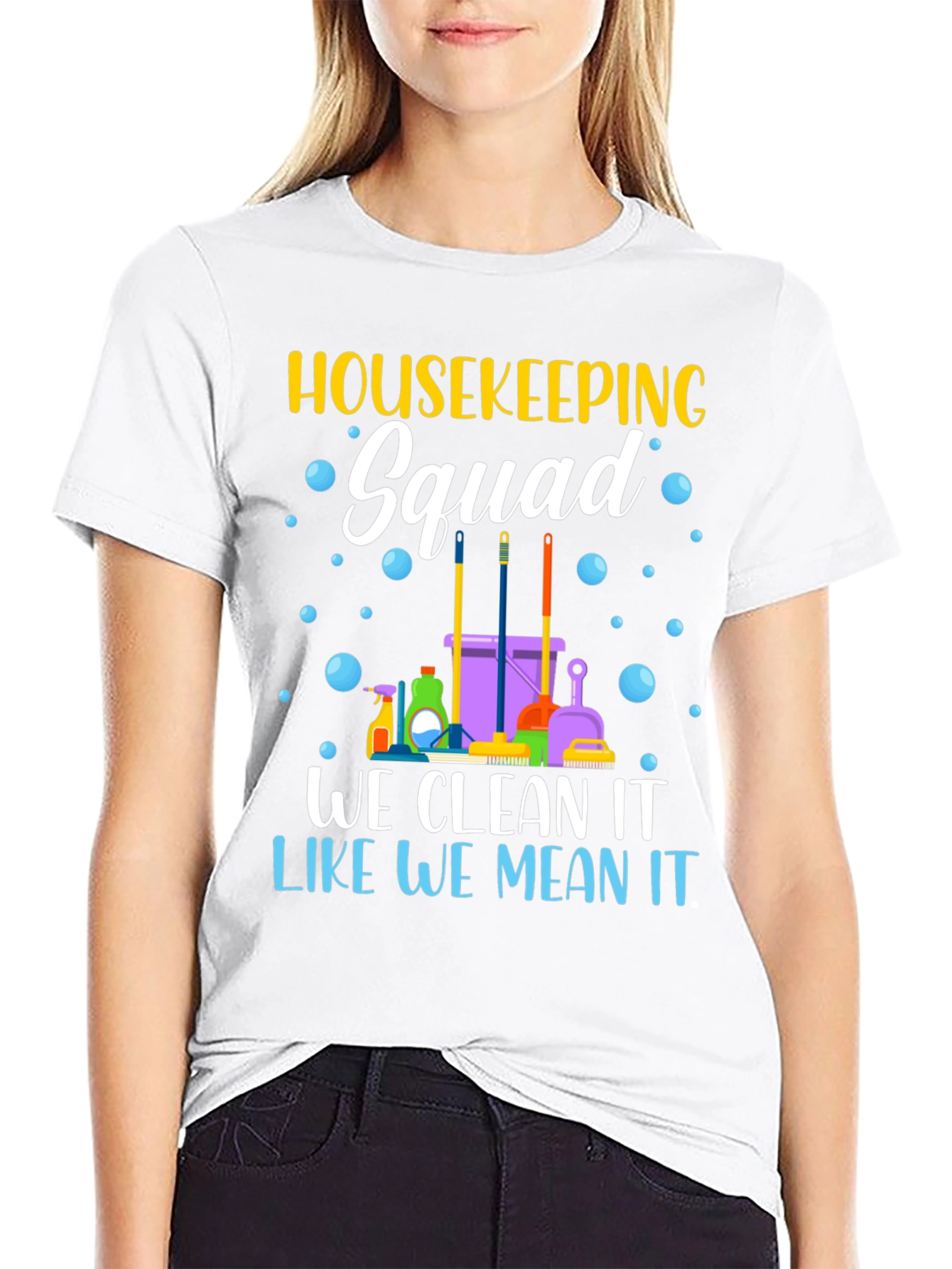 Black Housekeeping Squad Graphic T-Shirt view 9