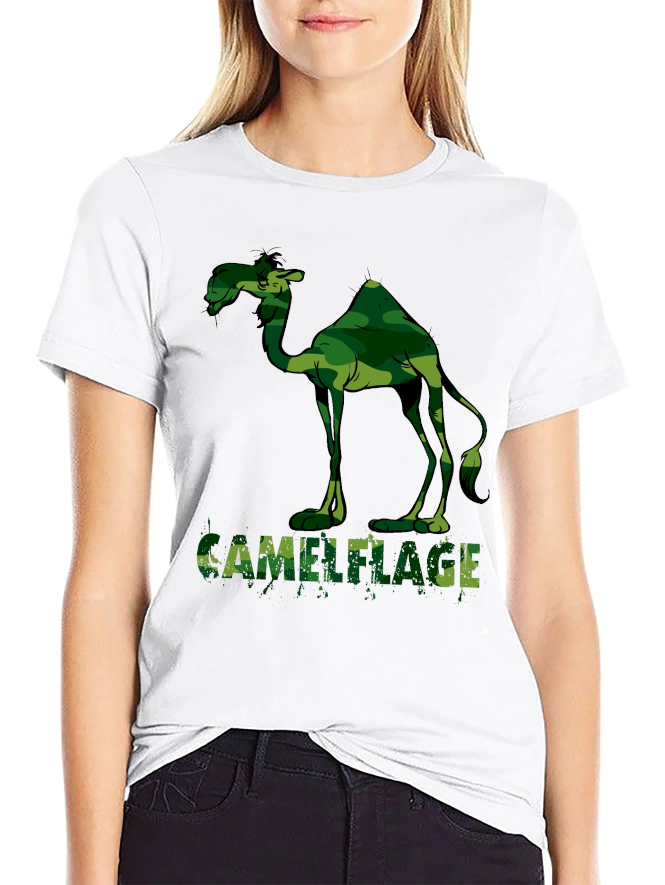 Black Camel Camouflage Graphic T-Shirt - Unique Design view 9