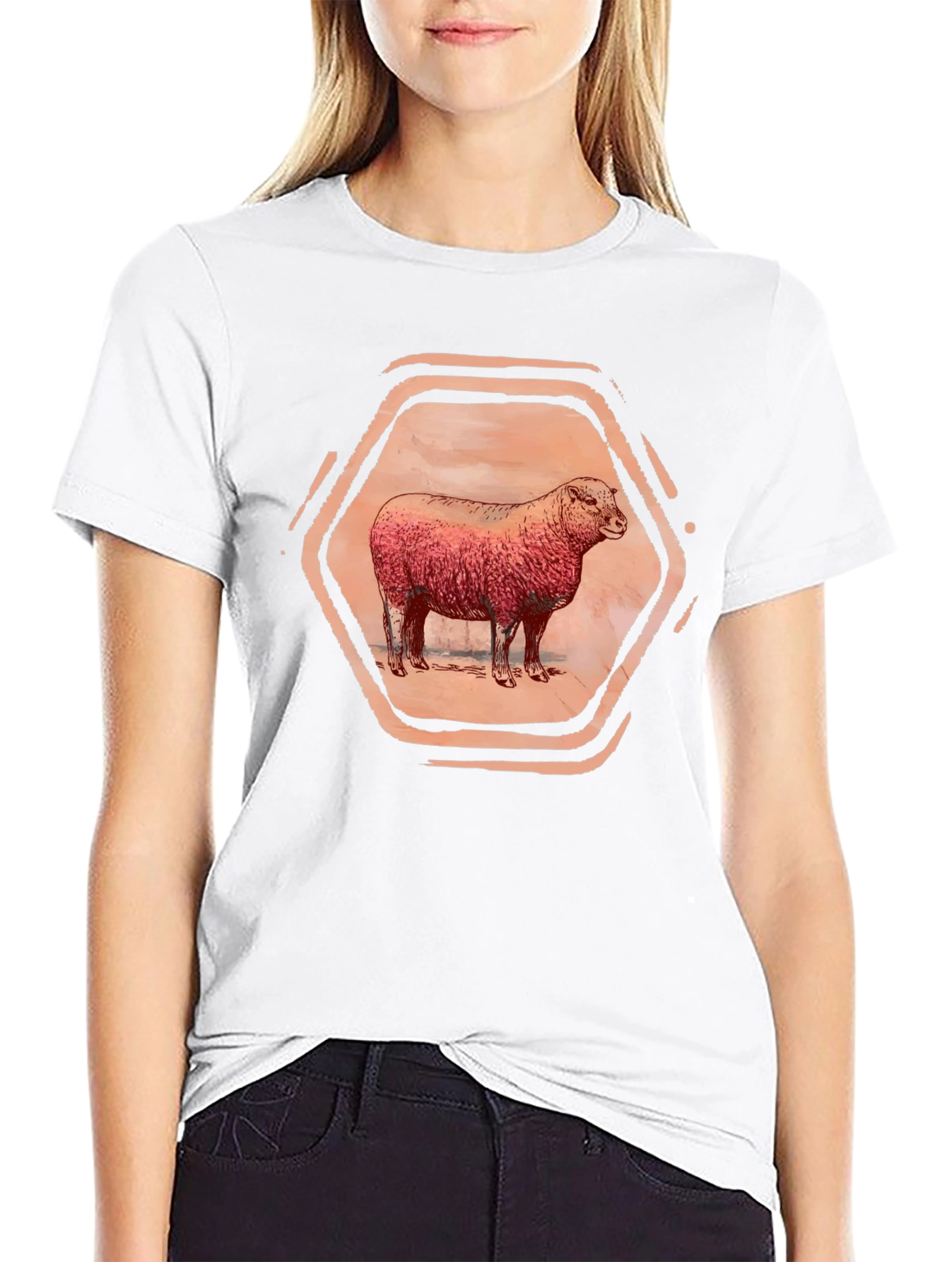 Black Sheep Graphic Tee - Unique Hexagon Design view 9