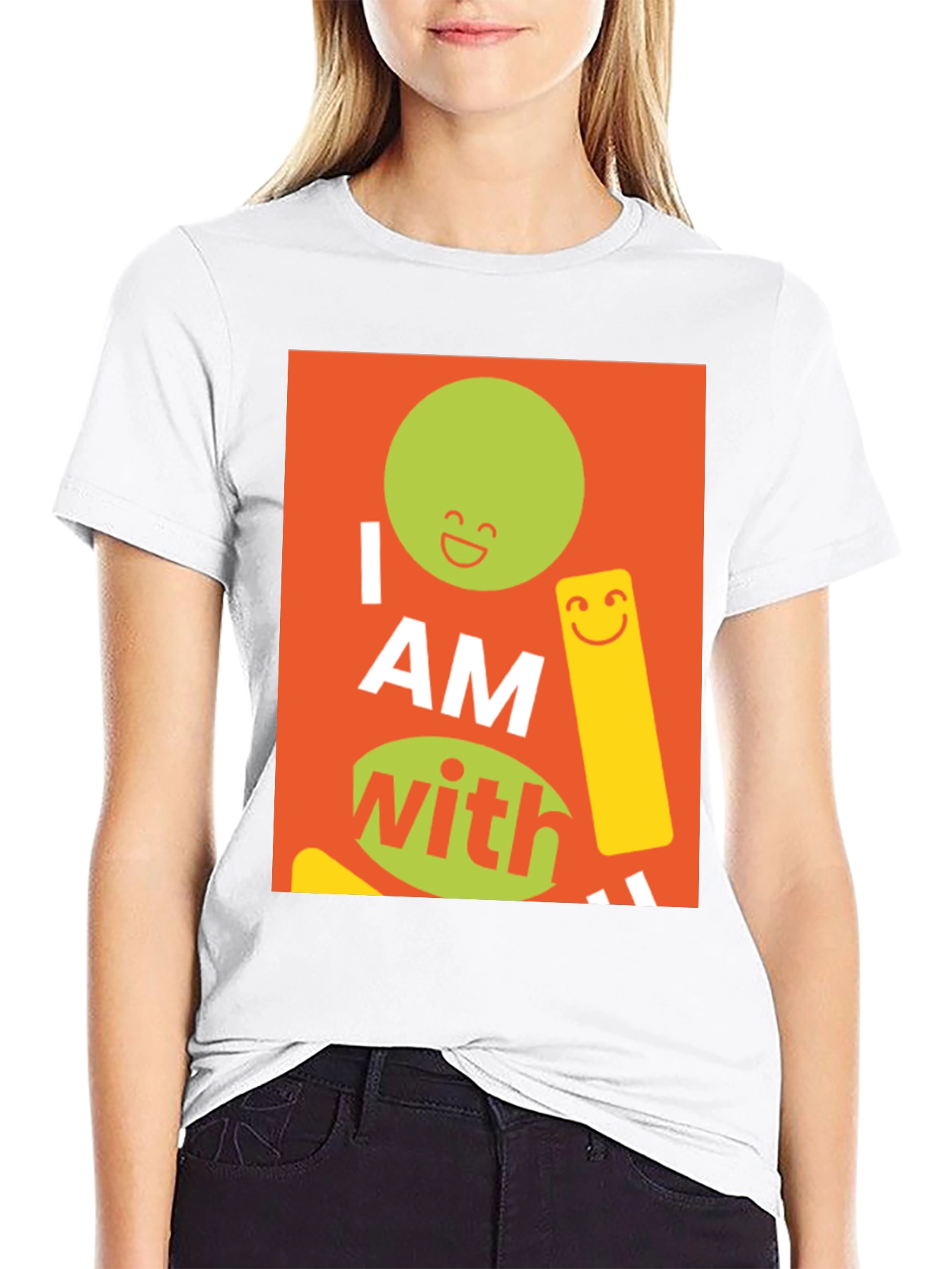 Black I AM With Smiley Graphic Tee view 9