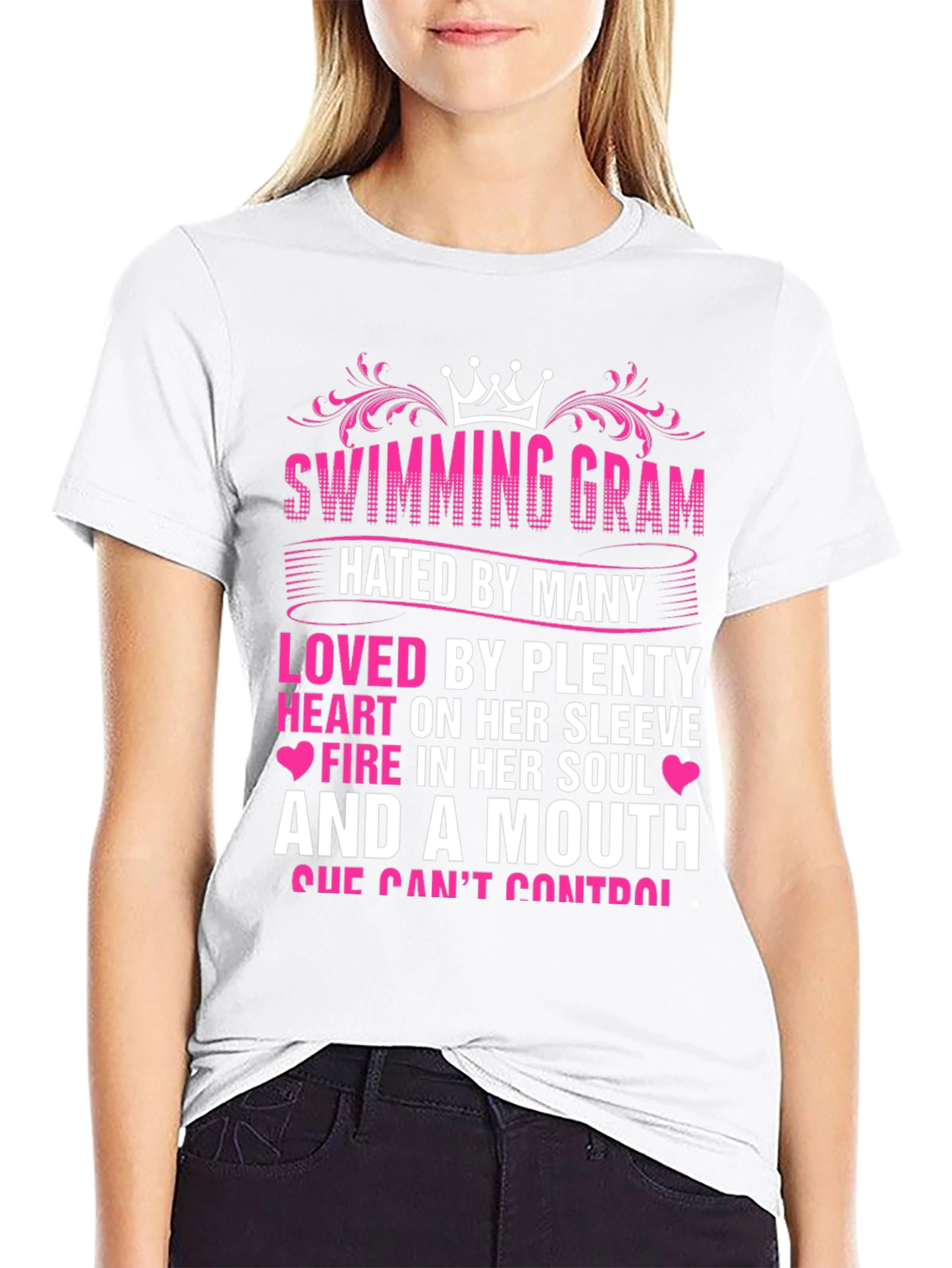 Black Swimming Gram T-Shirt - Hated By Many, Loved By Plenty view 9