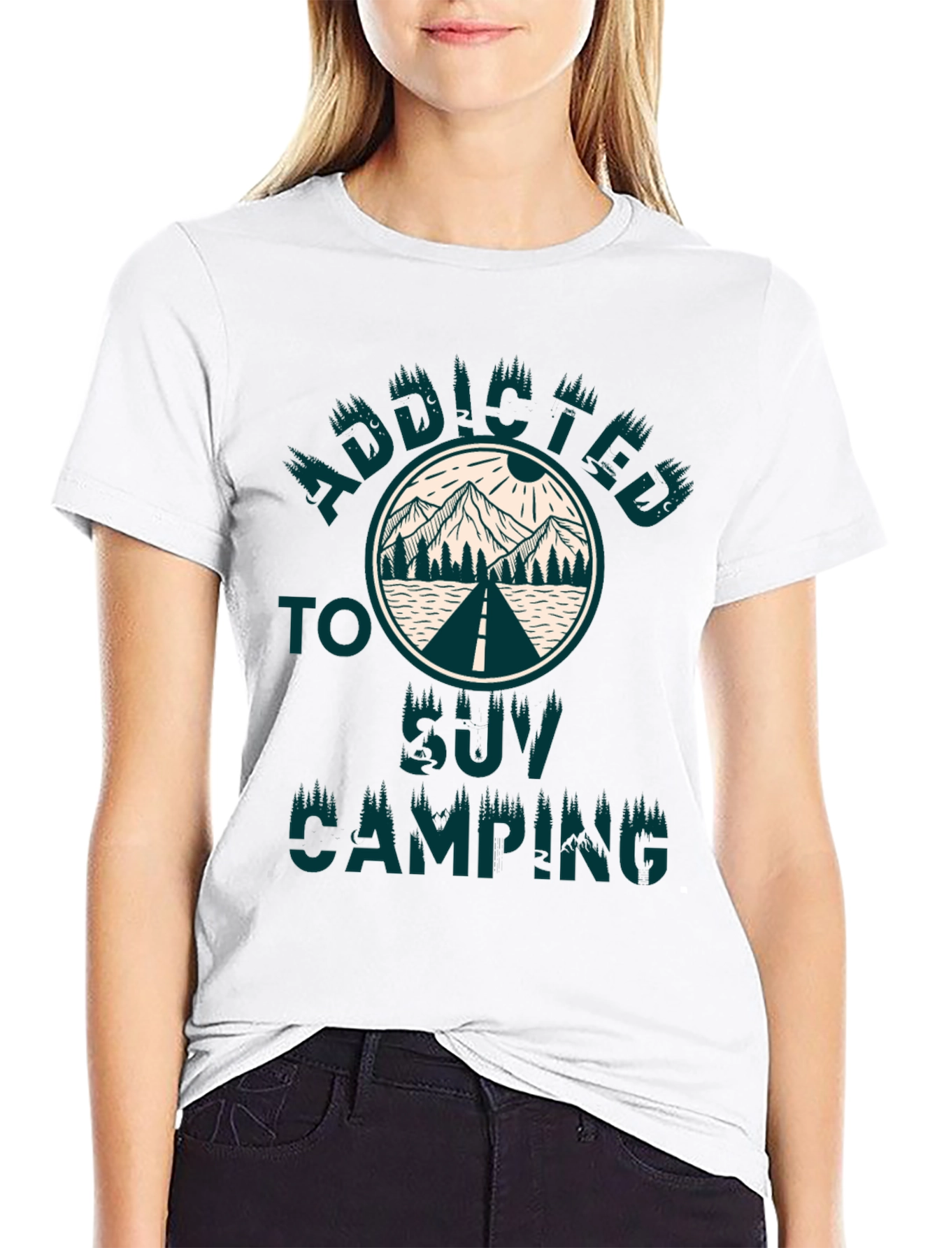 Black Addicted to SUV Camping T-Shirt view 9