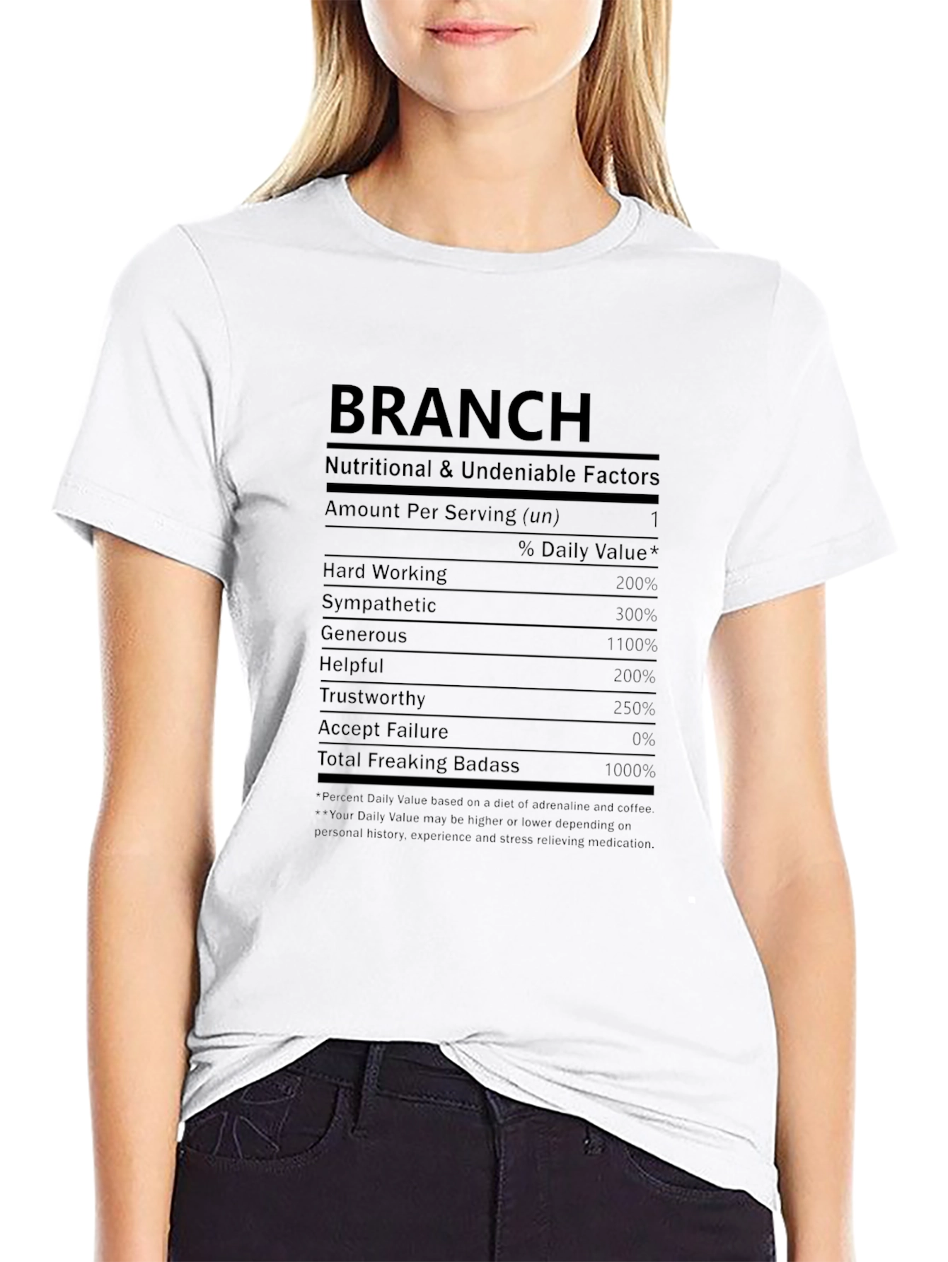 Black Branch Nutritional Facts T-Shirt - Badass Edition view 9