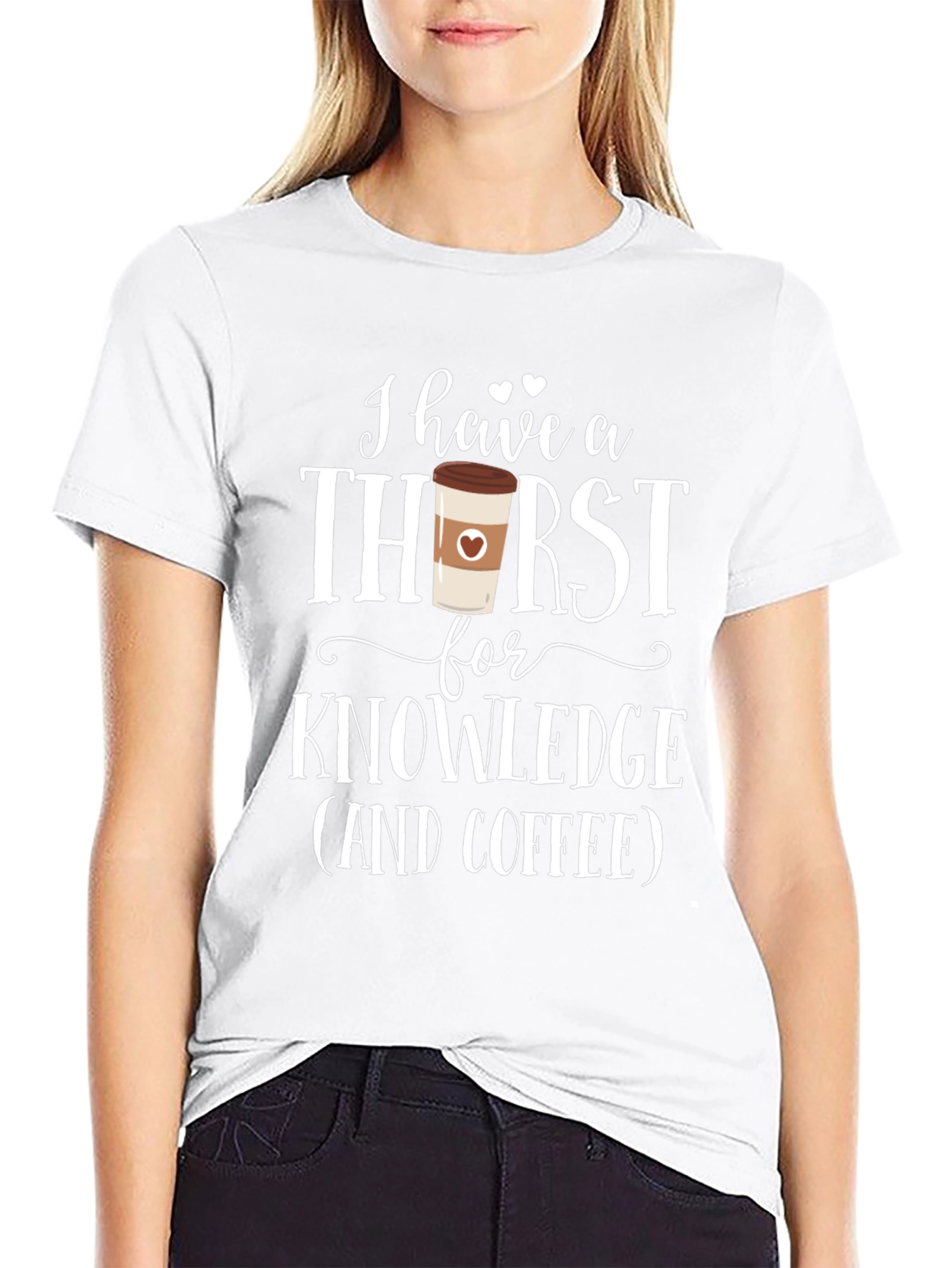 Black I Have A Thirst For Knowledge Coffee Lover T-Shirt view 9