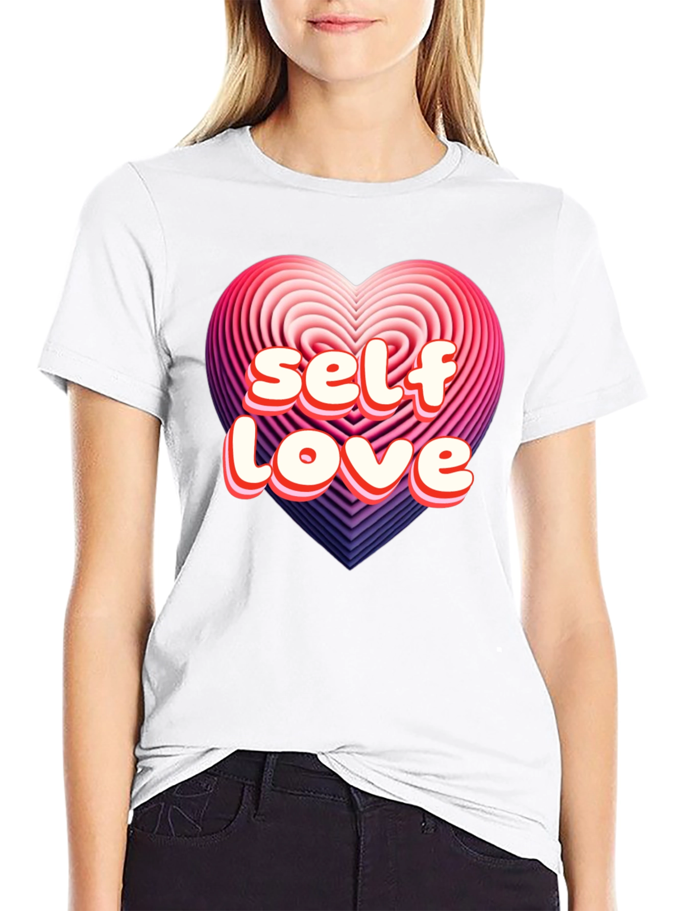 Black Self Love Heart Graphic Tee - Stylish Comfort view 9