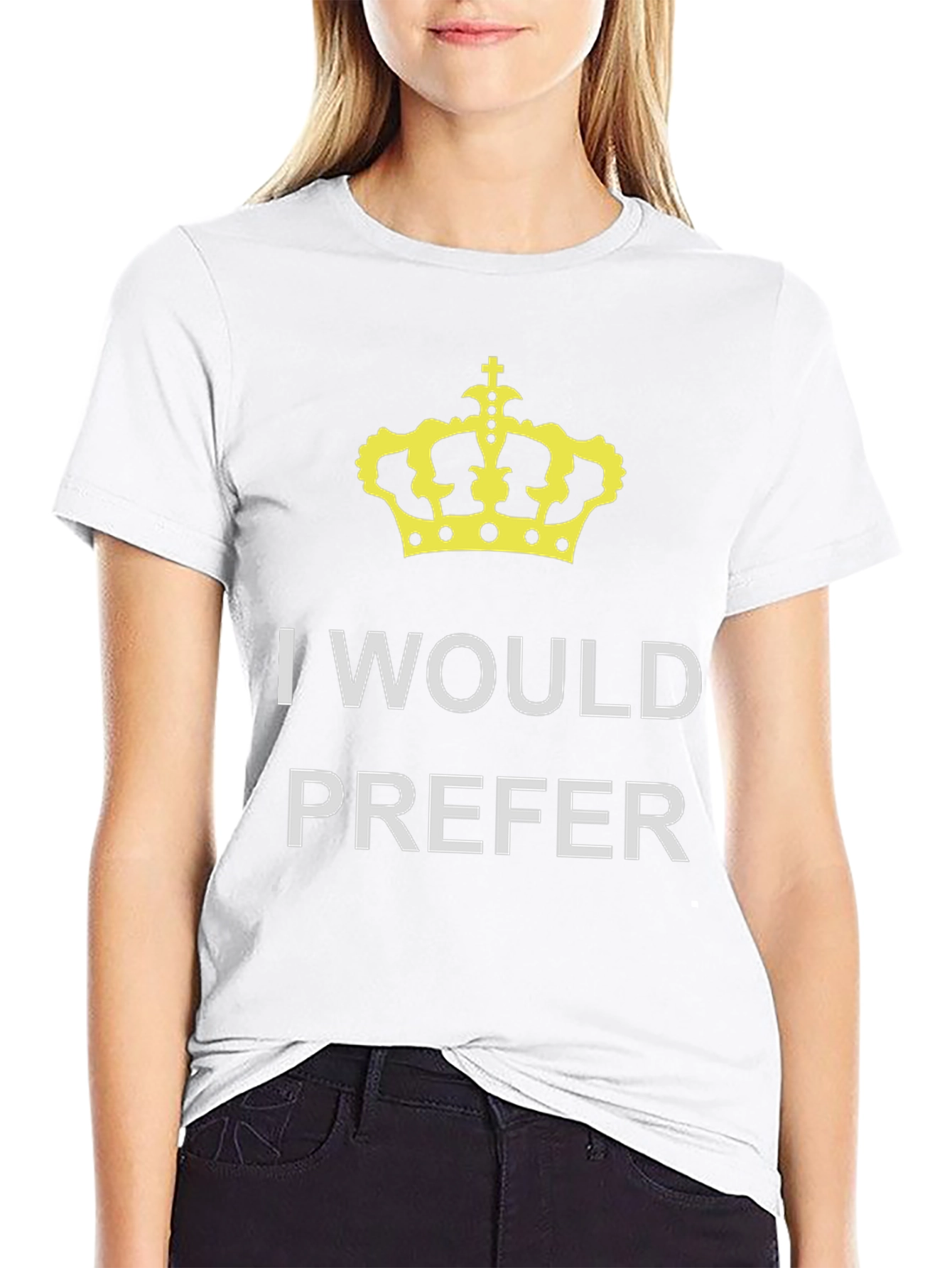 Black I Would Prefer Crown Black T-Shirt view 9