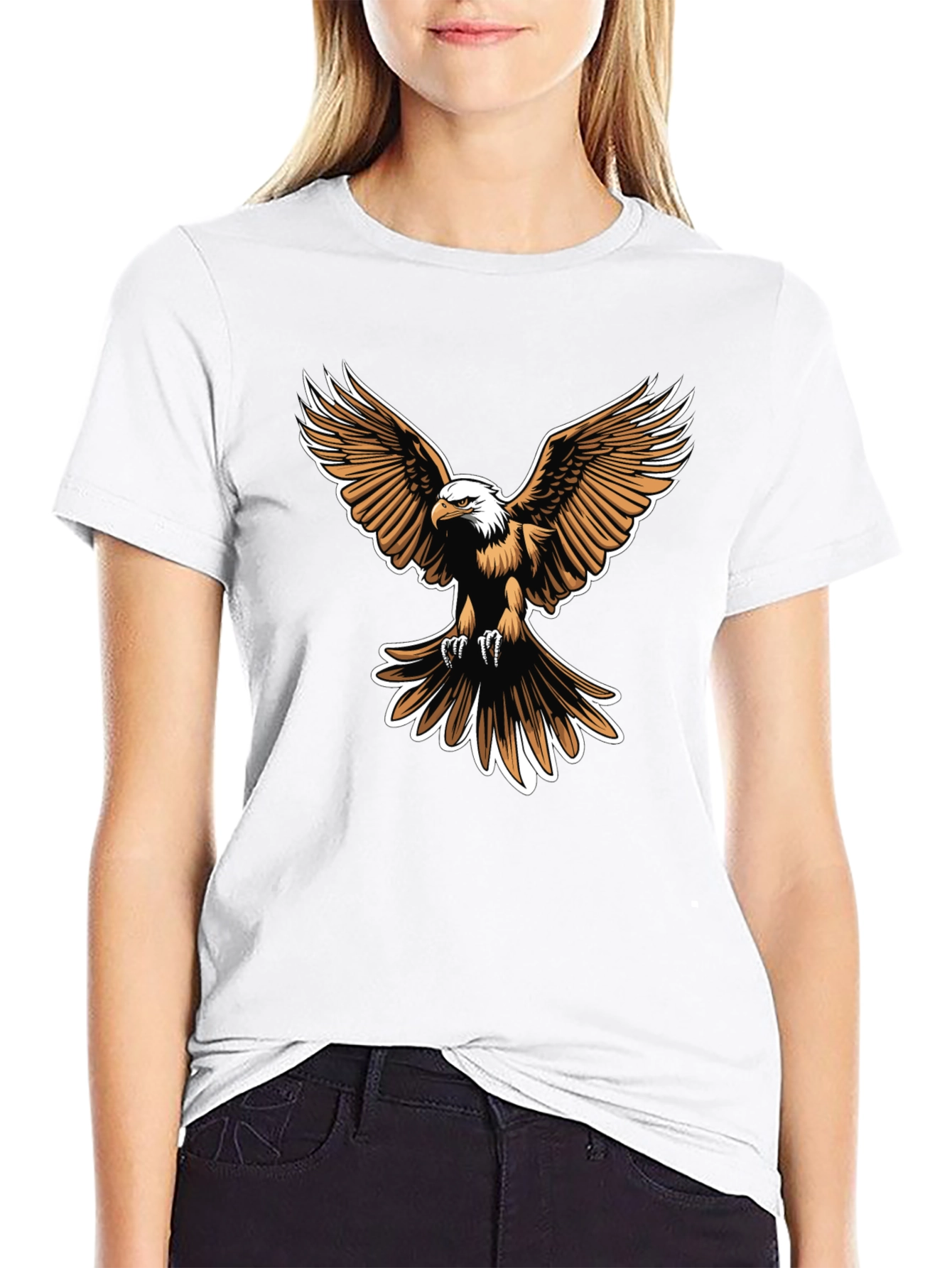 Black Bald Eagle Graphic Tee - Men's Black T-Shirt view 9