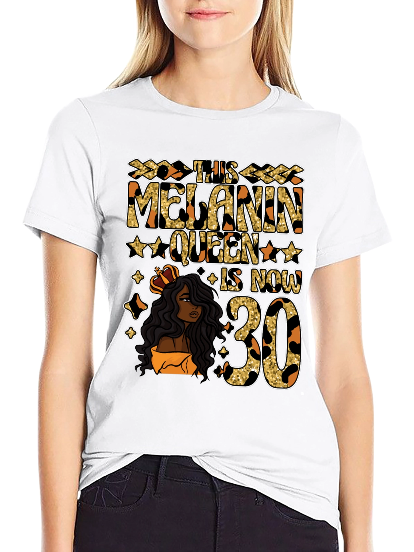Melanin Queen 30th Birthday Graphic T-Shirt - 9